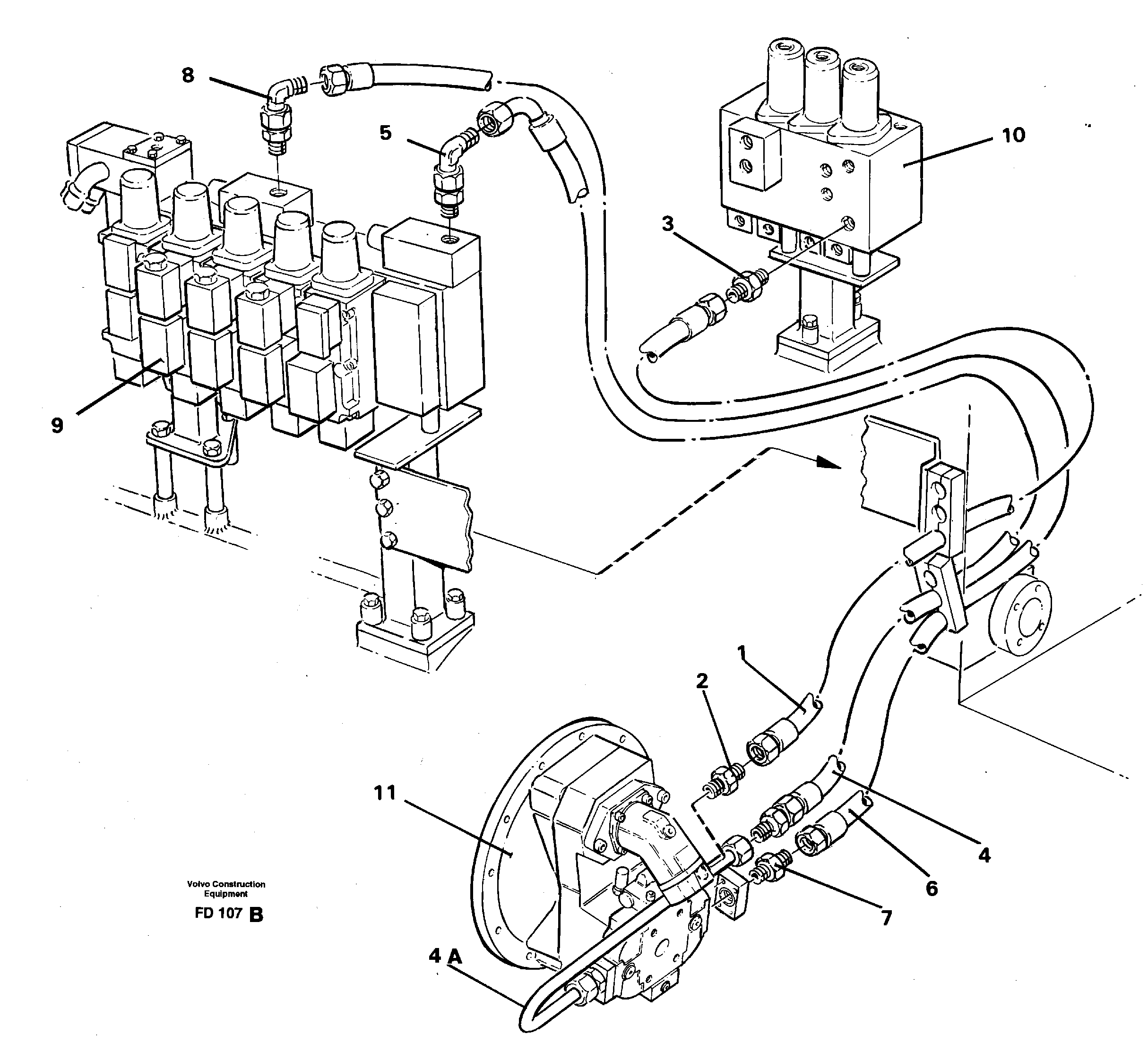 Схема запчастей Volvo EW150 - 35063 Hydraulic system, feed line EW150 ?KERMAN ?KERMAN EW150 SER NO - 318