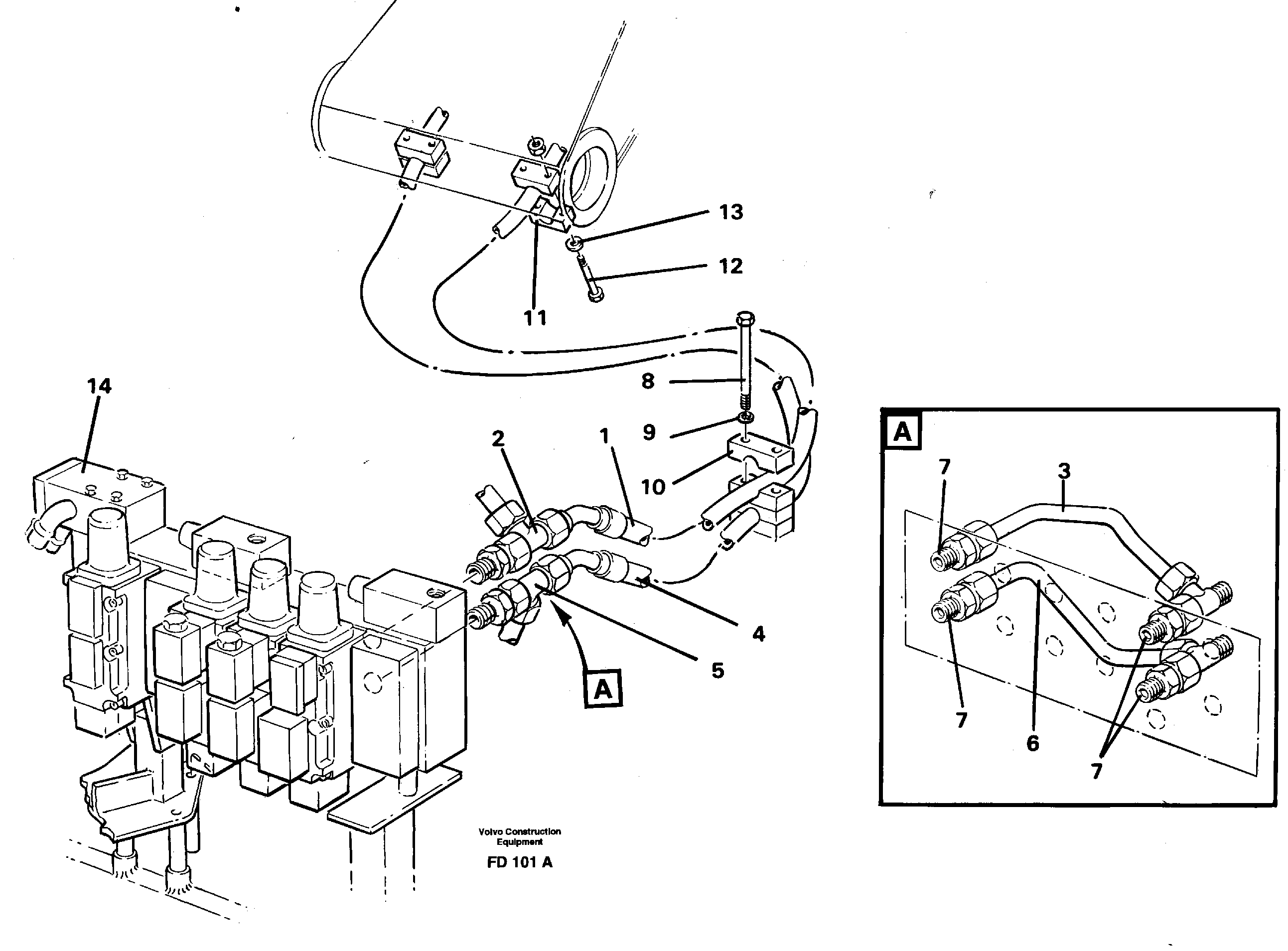 Схема запчастей Volvo EW150 - 35064 Hydraulic system,boom EW150 ?KERMAN ?KERMAN EW150 SER NO - 318