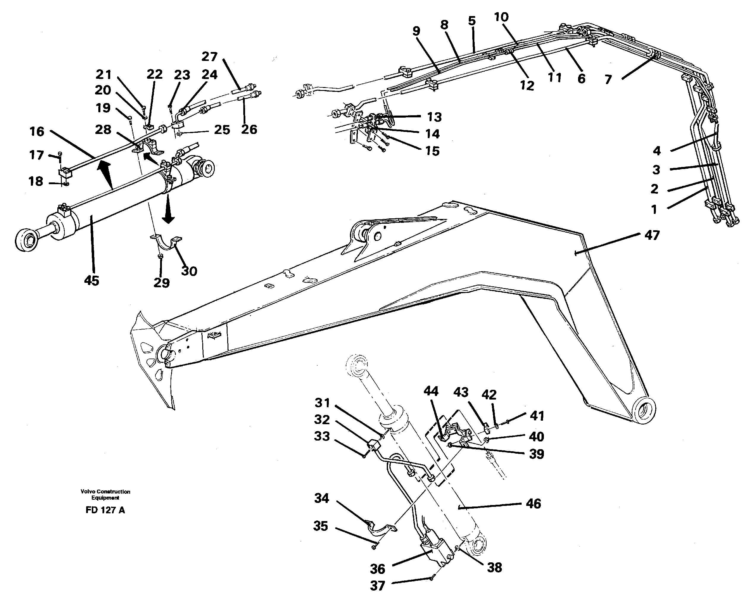 Схема запчастей Volvo EW150 - 35067 Cylinder hydraulics, backhoe boom EW150 ?KERMAN ?KERMAN EW150 SER NO - 318
