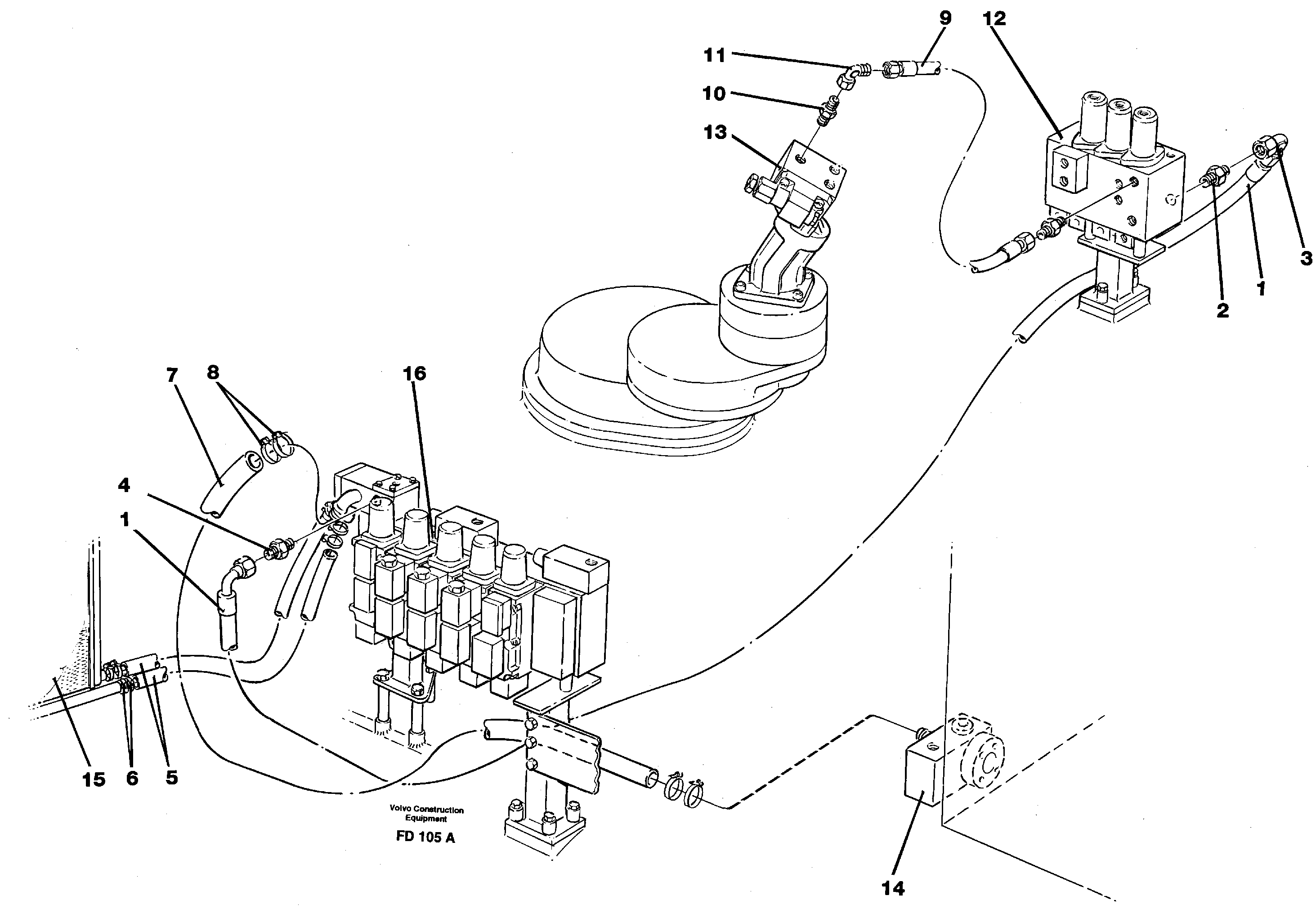 Схема запчастей Volvo EW150 - 78079 Hydraulic system, return lines EW150 ?KERMAN ?KERMAN EW150 SER NO - 318