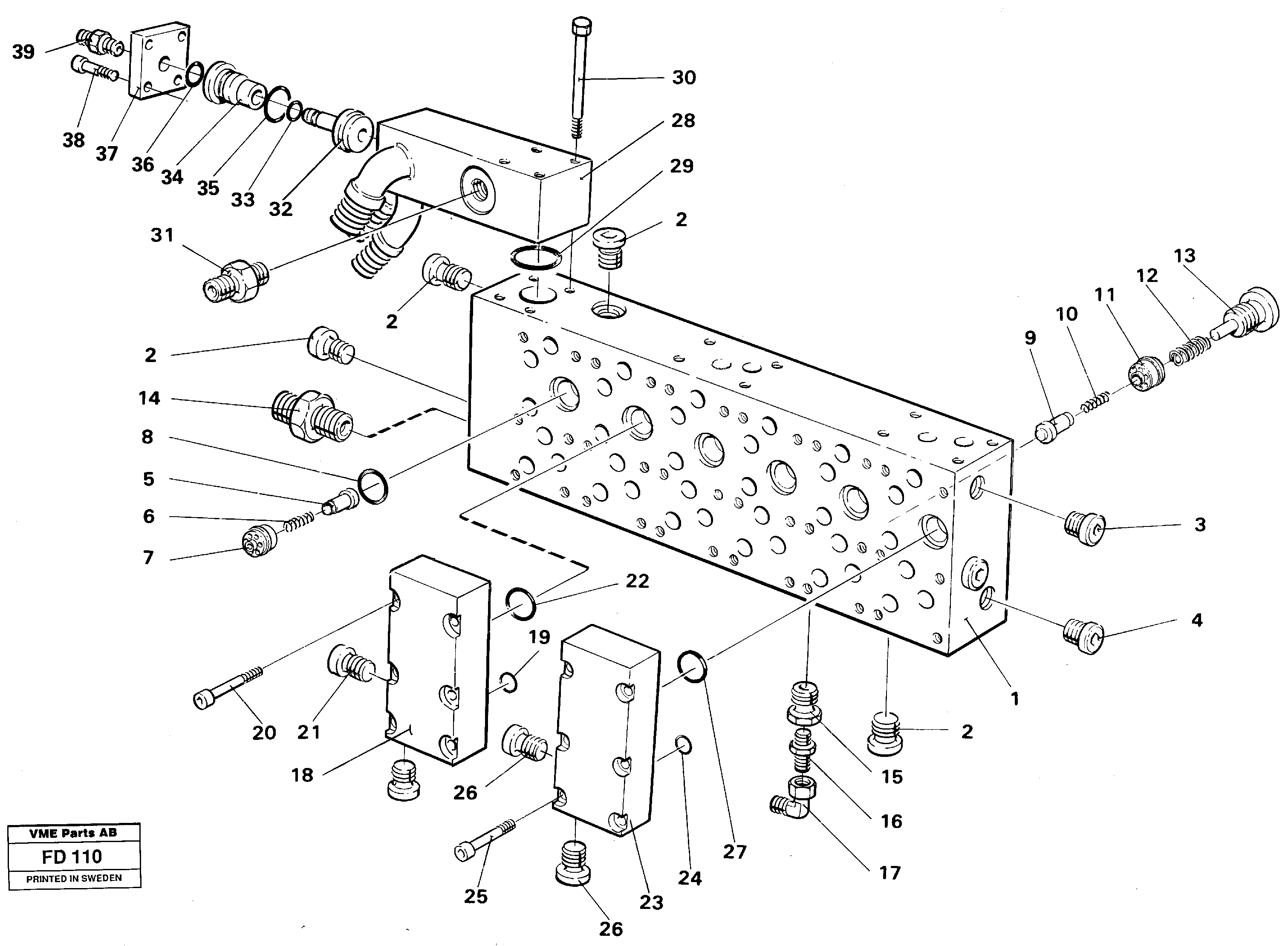 Схема запчастей Volvo EW150 - 35069 Main valve assembly block EW150 ?KERMAN ?KERMAN EW150 SER NO - 318