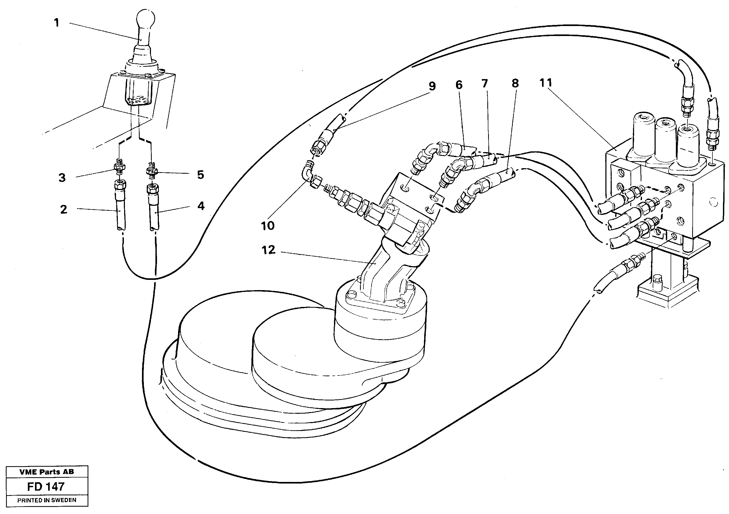 Схема запчастей Volvo EW150 - 35078 Servo hydraulics, slewing EW150 ?KERMAN ?KERMAN EW150 SER NO - 318