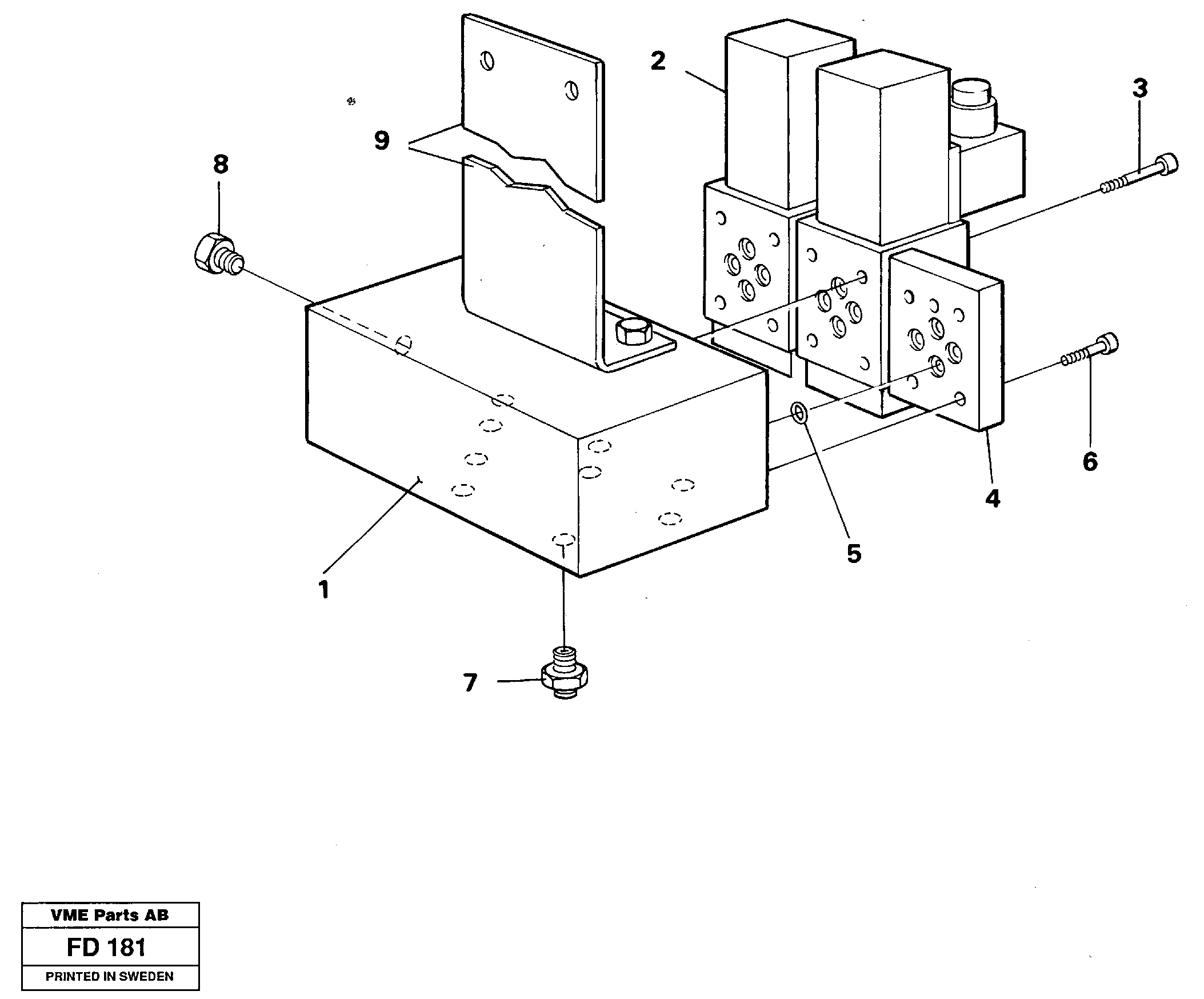 Схема запчастей Volvo EW150 - 30150 Electric valve block EW150 ?KERMAN ?KERMAN EW150 SER NO - 318