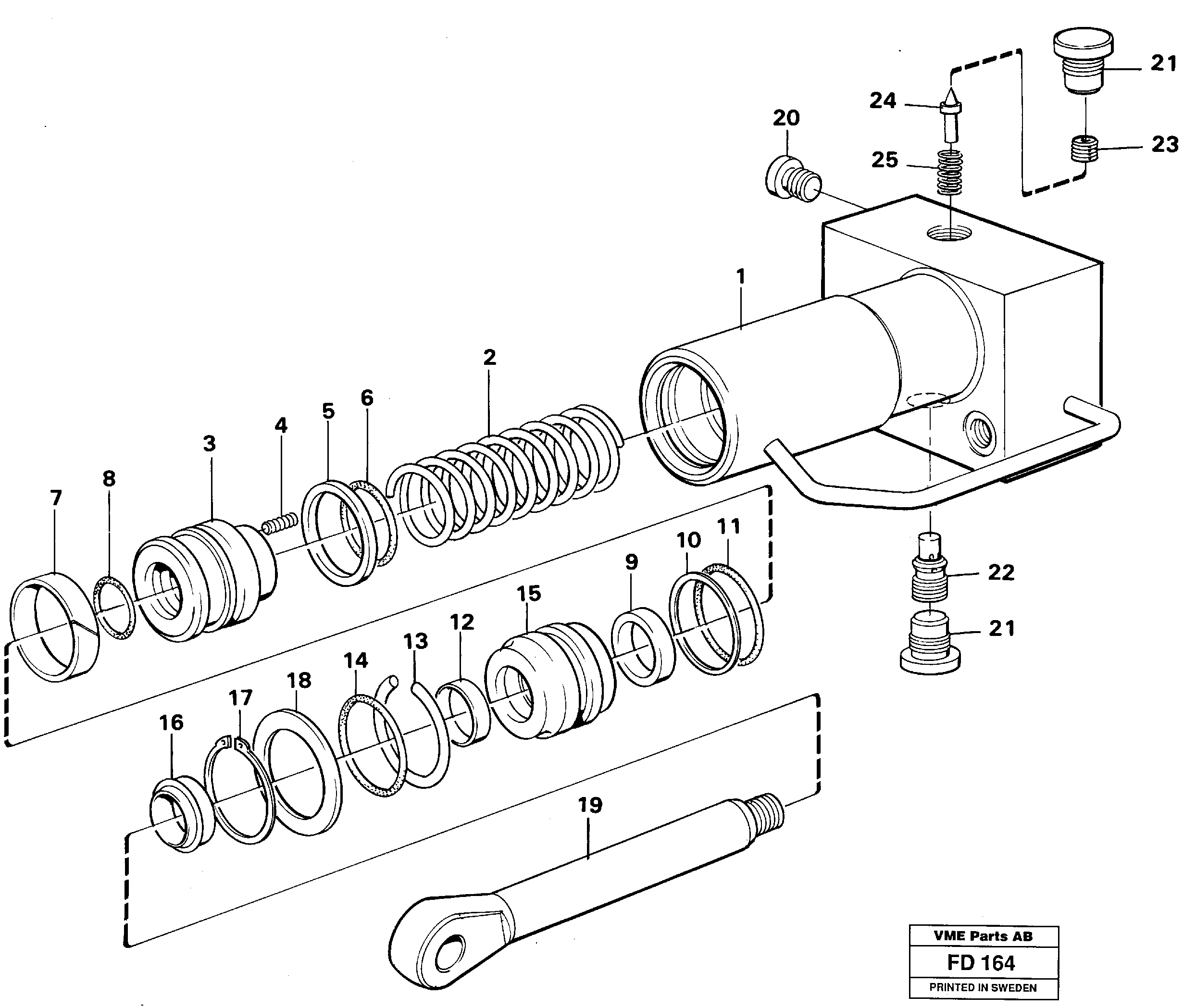 Схема запчастей Volvo EW150 - 8564 Hydraulic cylinder, quick attachment EW150 ?KERMAN ?KERMAN EW150 SER NO - 318