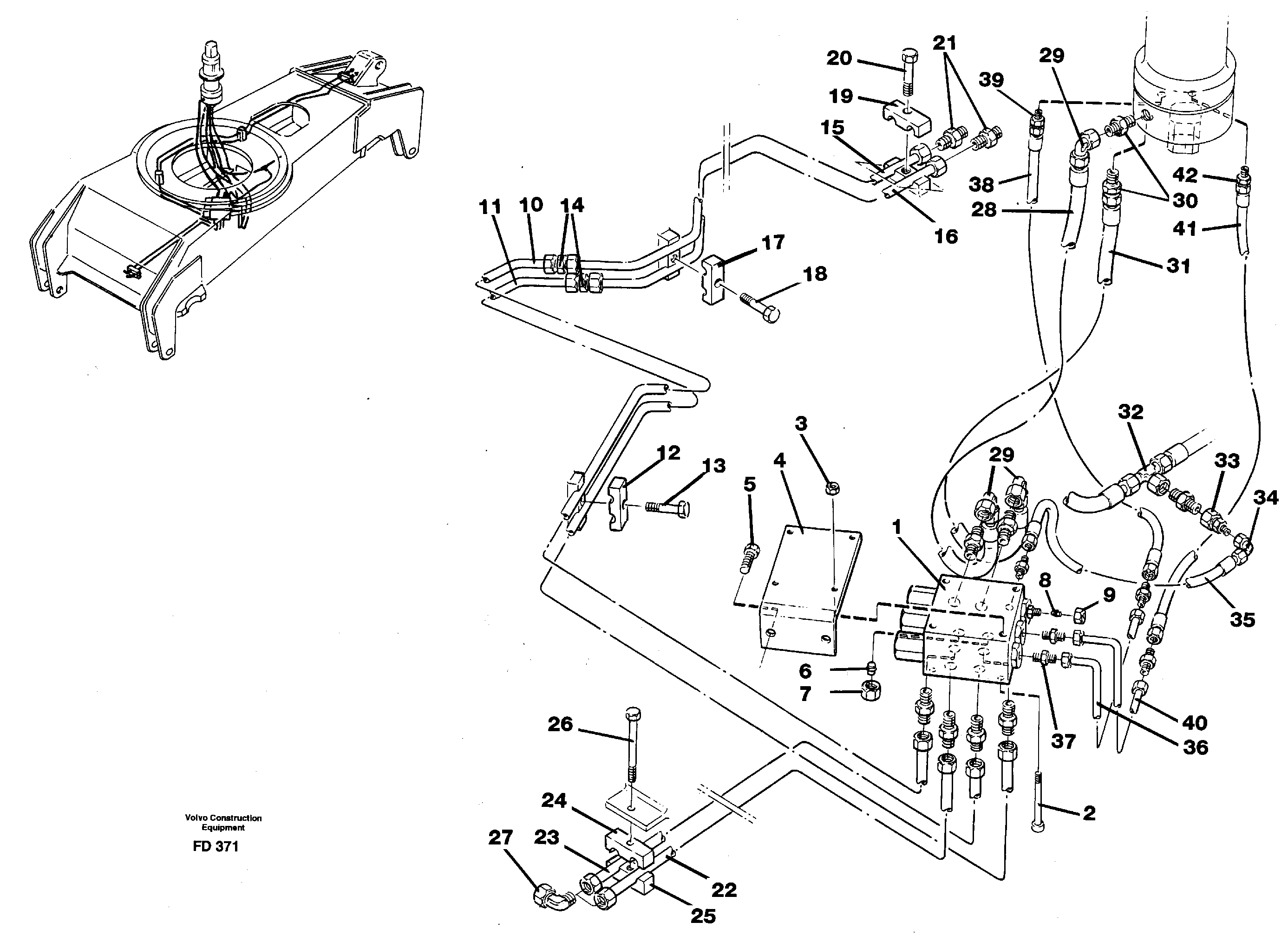 Схема запчастей Volvo EW150 - 55862 Hydraulicsystem, dozerblade,front and rear EW150 ?KERMAN ?KERMAN EW150 SER NO - 318