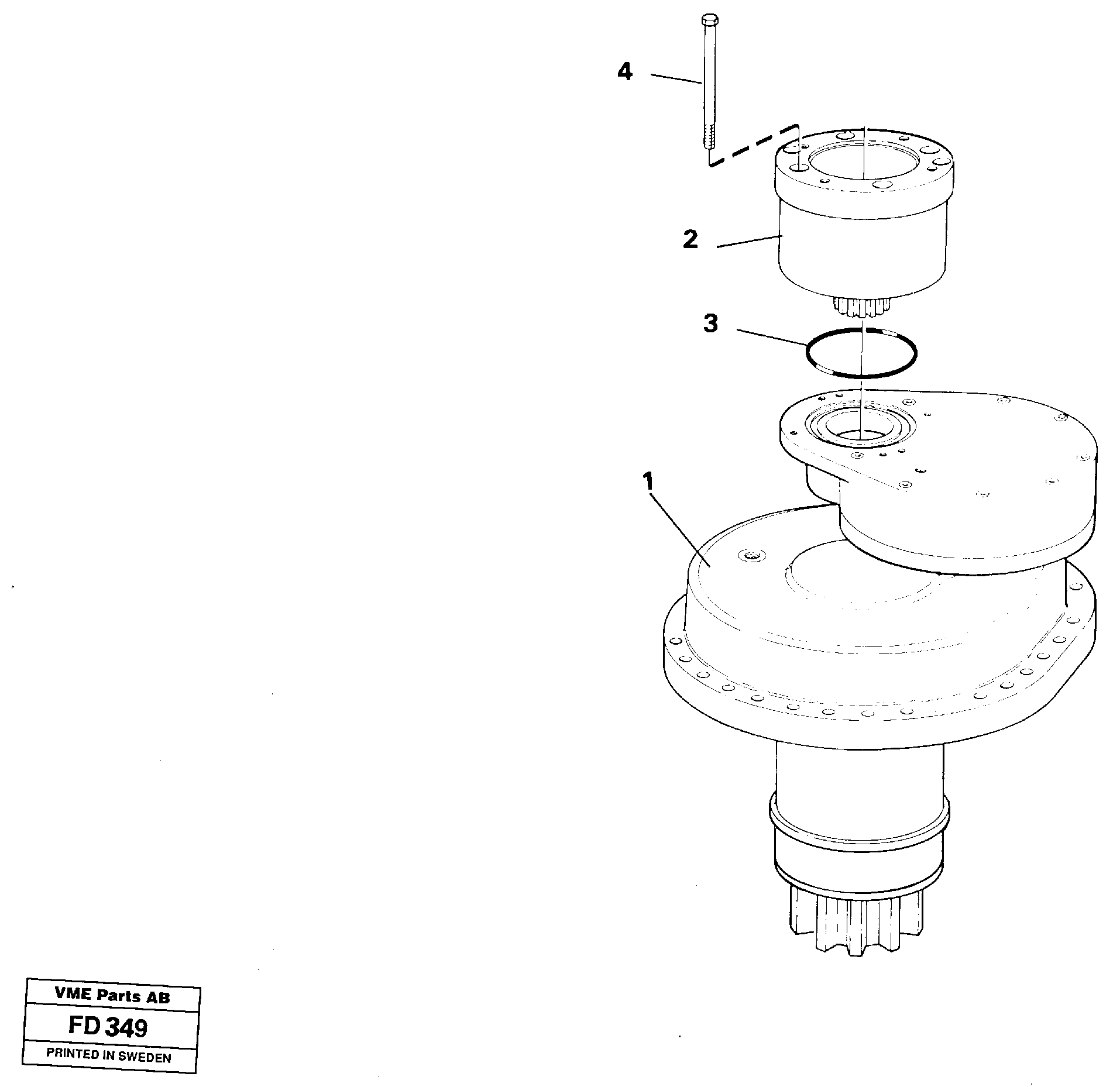 Схема запчастей Volvo EW150 - 30337 Slewing gear box with brake EW150 ?KERMAN ?KERMAN EW150 SER NO - 318