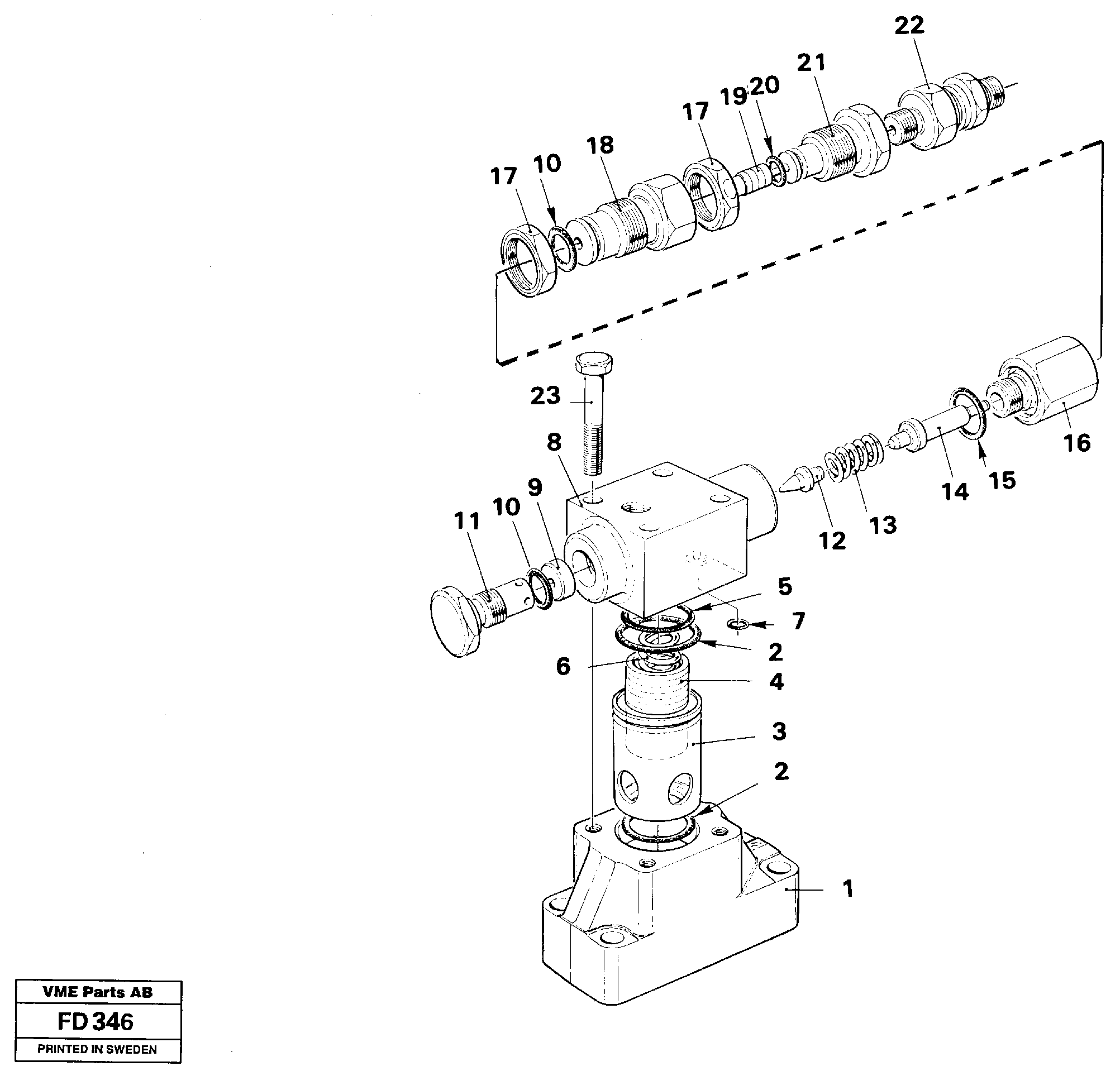 Схема запчастей Volvo EW150 - 33719 Pressure limiting valve, slew motor valve EW150 ?KERMAN ?KERMAN EW150 SER NO - 318