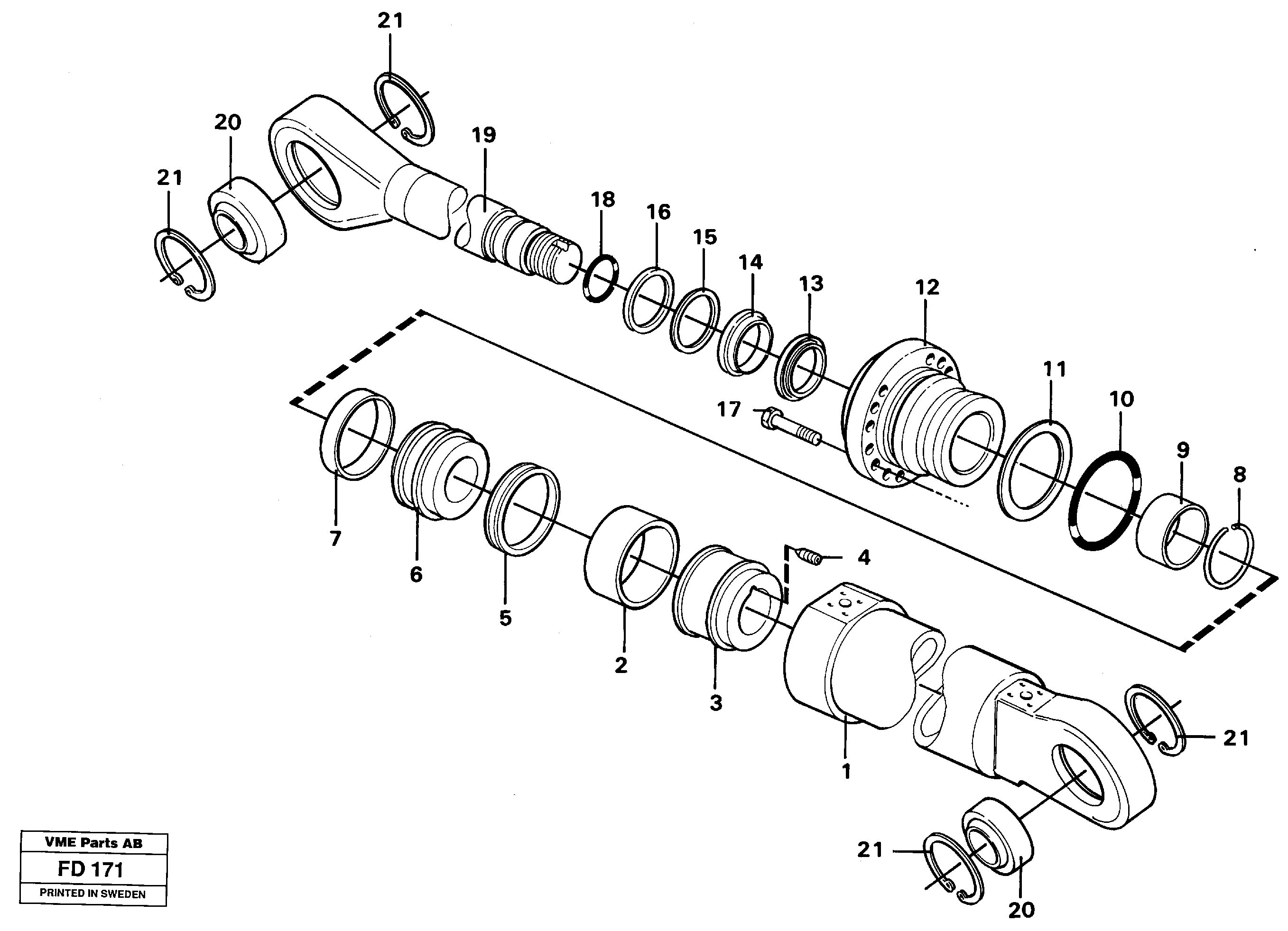 Схема запчастей Volvo EW150 - 3194 Hydraulic cylinder, adjustable boom EW150 ?KERMAN ?KERMAN EW150 SER NO - 318