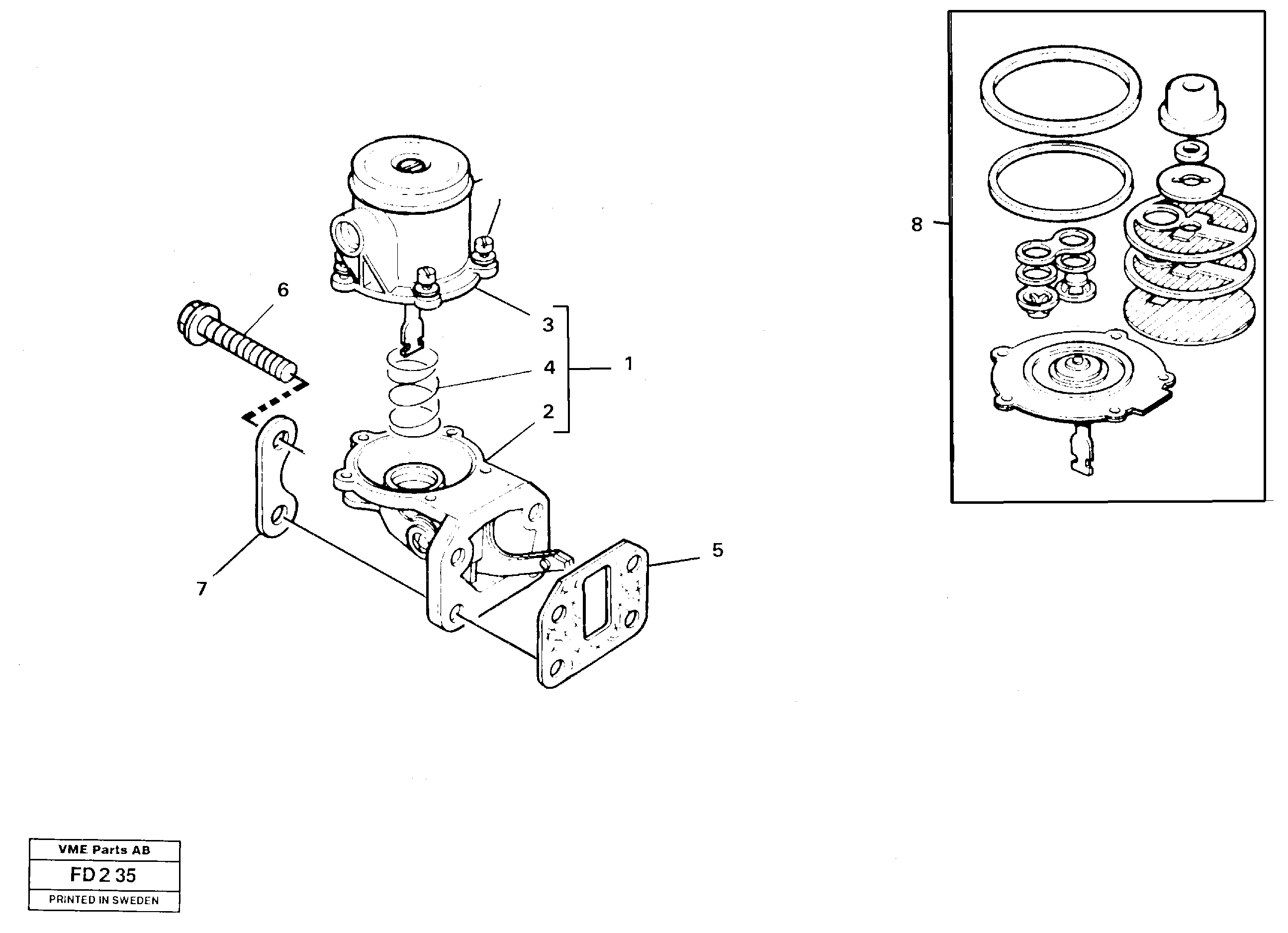 Схема запчастей Volvo EW150 - 34739 Feed pump EW150 ?KERMAN ?KERMAN EW150 SER NO - 318