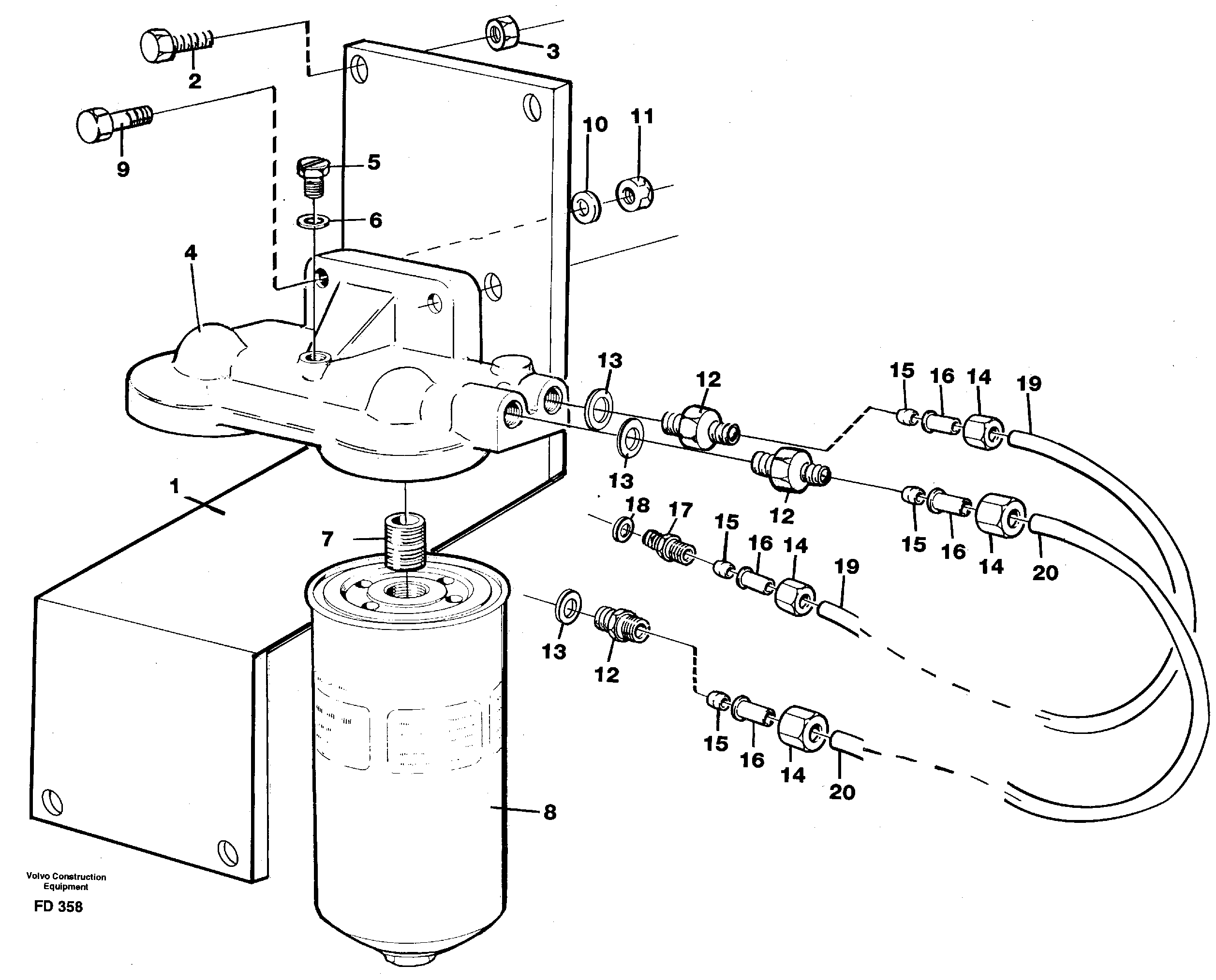 Схема запчастей Volvo EW150 - 62512 Extra fuel filter EW150 ?KERMAN ?KERMAN EW150 SER NO - 318