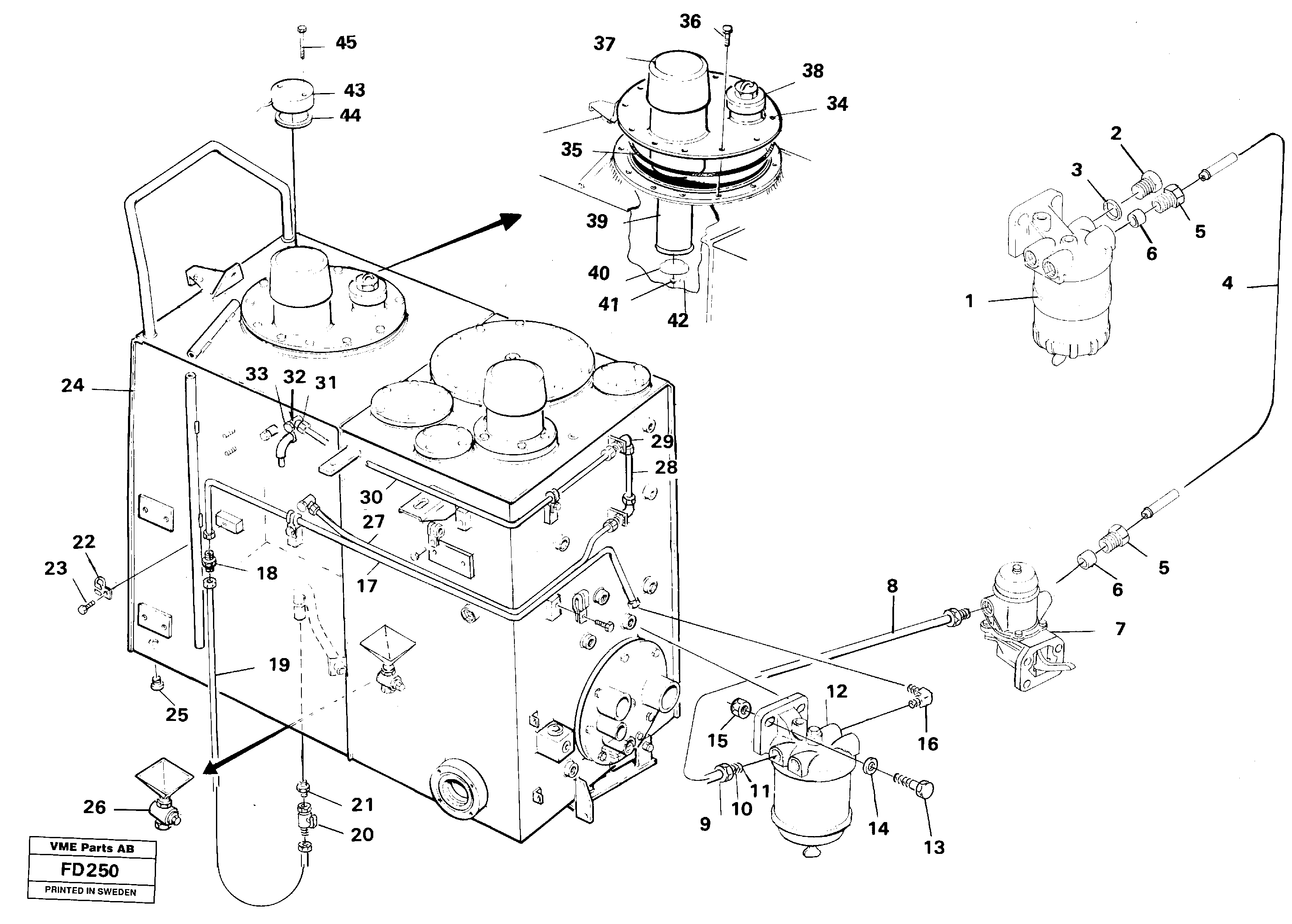 Схема запчастей Volvo EW150 - 27531 Fueltank - fuelpump EW150 ?KERMAN ?KERMAN EW150 SER NO - 318