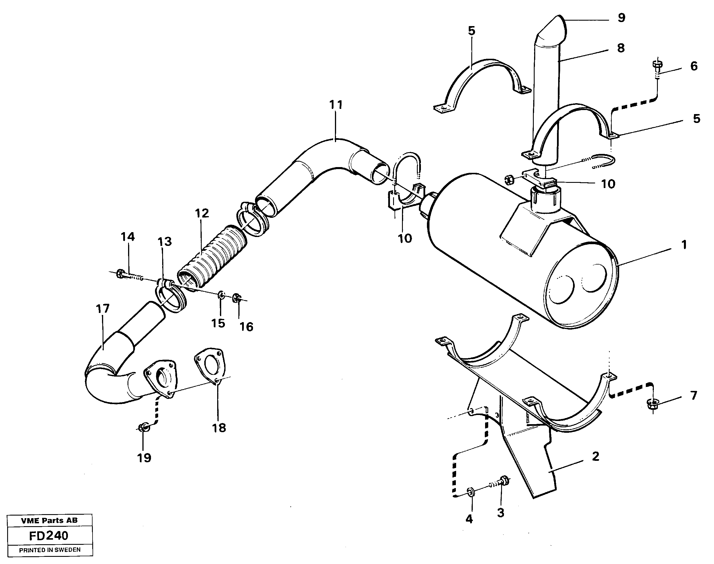 Схема запчастей Volvo EW150 - 27532 Выхлопная система EW150 ?KERMAN ?KERMAN EW150 SER NO - 318