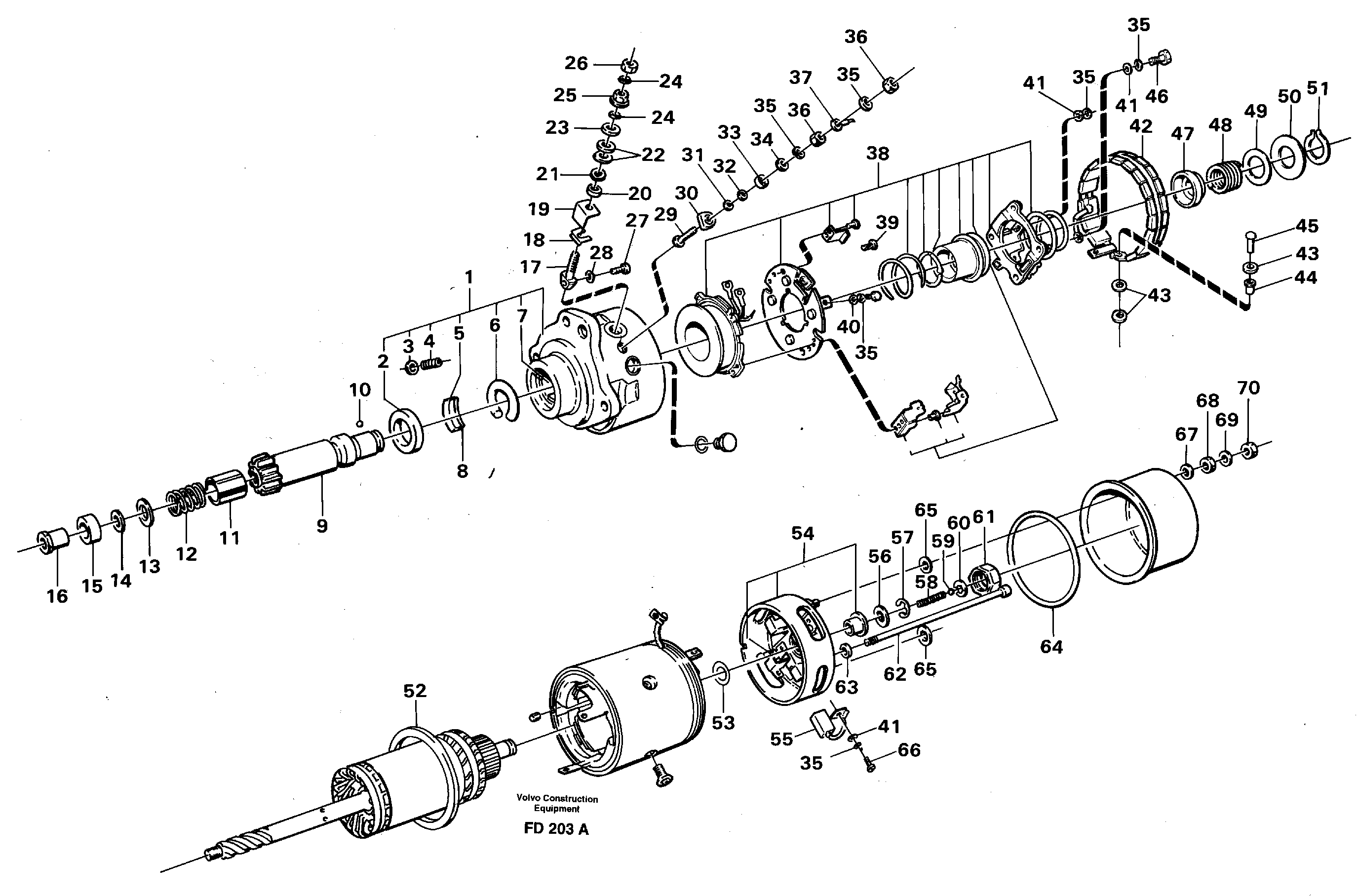 Схема запчастей Volvo EW150 - 36191 Starter motor EW150 ?KERMAN ?KERMAN EW150 SER NO - 318
