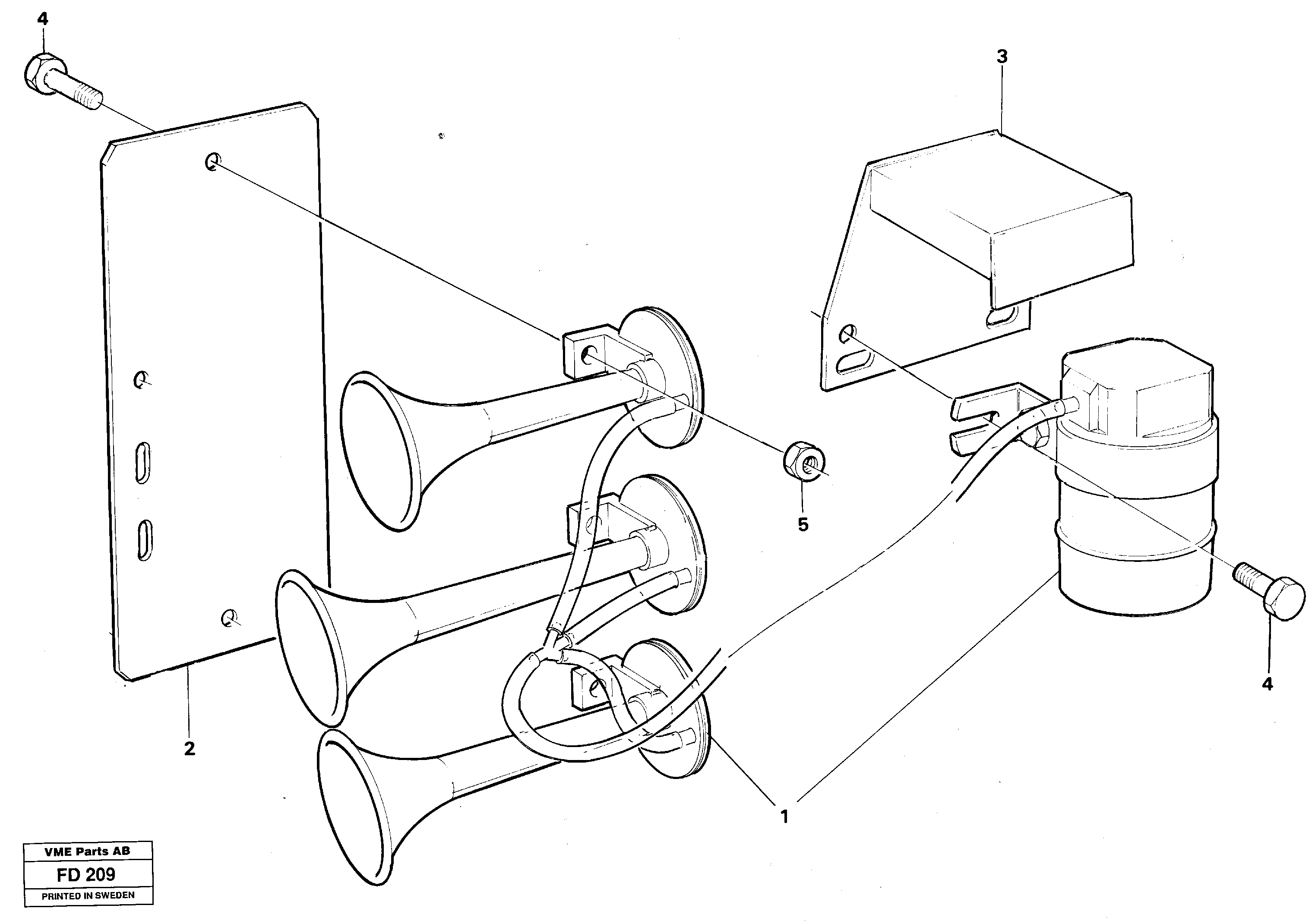 Схема запчастей Volvo EW150 - 34766 Compressor horn EW150 ?KERMAN ?KERMAN EW150 SER NO - 318