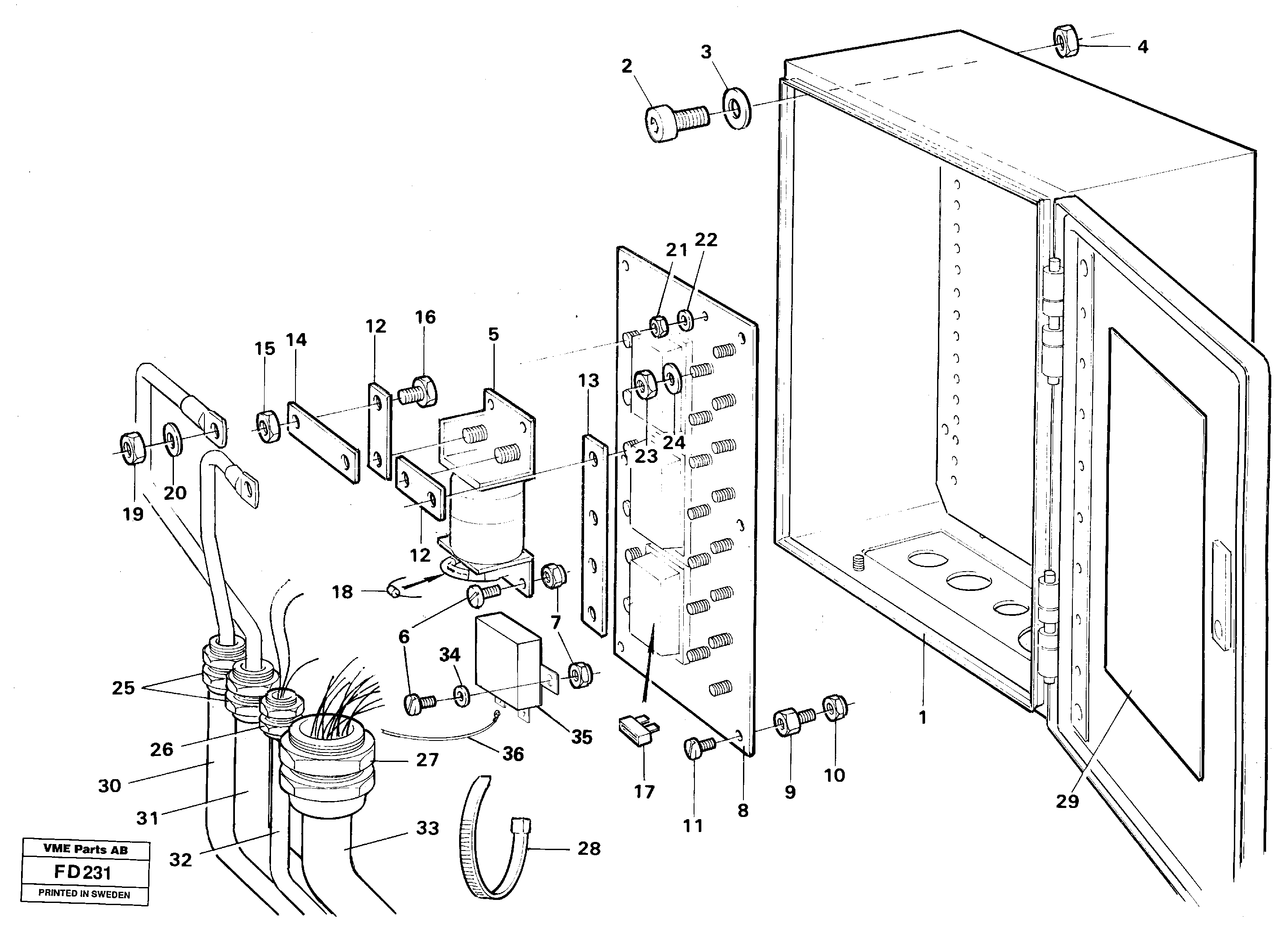 Схема запчастей Volvo EW150 - 16487 Main fuse box EW150 ?KERMAN ?KERMAN EW150 SER NO - 318