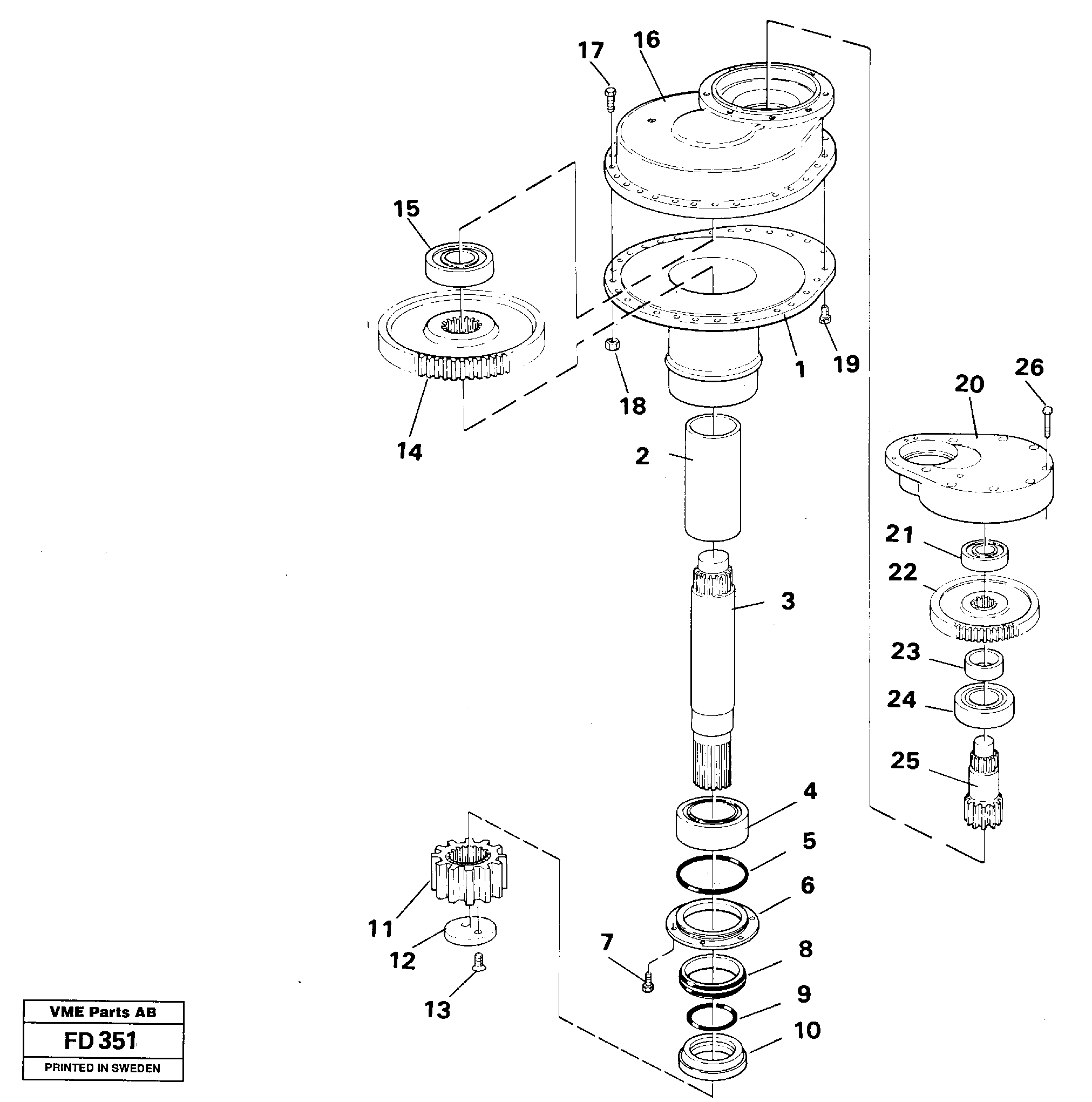 Схема запчастей Volvo EW150 - 8561 Swing gearbox EW150 ?KERMAN ?KERMAN EW150 SER NO - 318