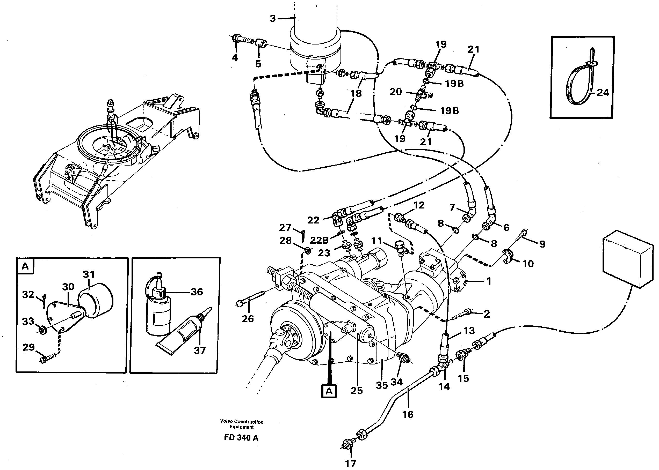 Схема запчастей Volvo EW150 - 52613 Hydraulic system, transport in undercarrige EW150 ?KERMAN ?KERMAN EW150 SER NO - 318
