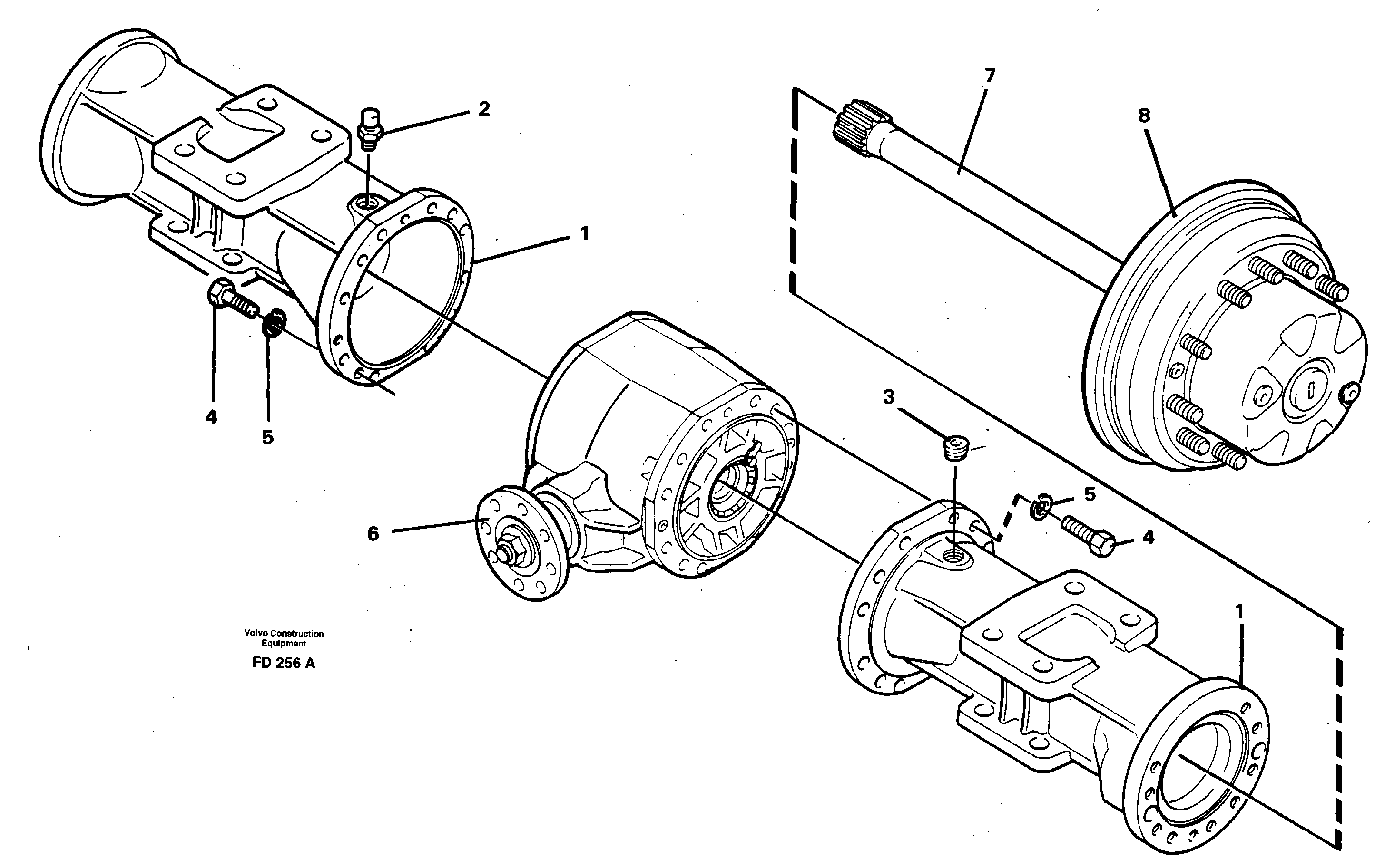 Схема запчастей Volvo EW150 - 33641 Axle beam EW150 ?KERMAN ?KERMAN EW150 SER NO - 318