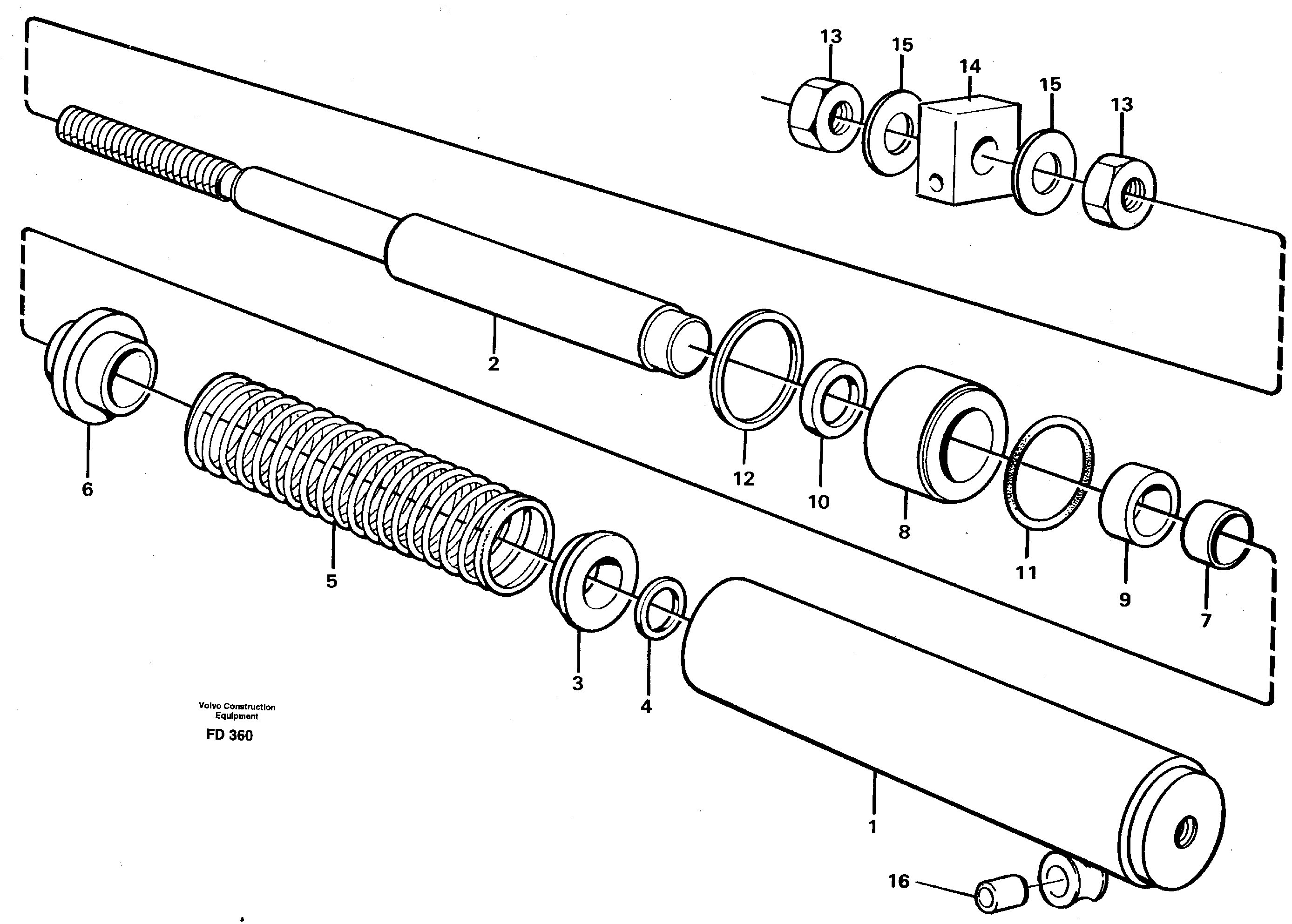 Схема запчастей Volvo EW150 - 35340 Spring cylinder EW150 ?KERMAN ?KERMAN EW150 SER NO - 318