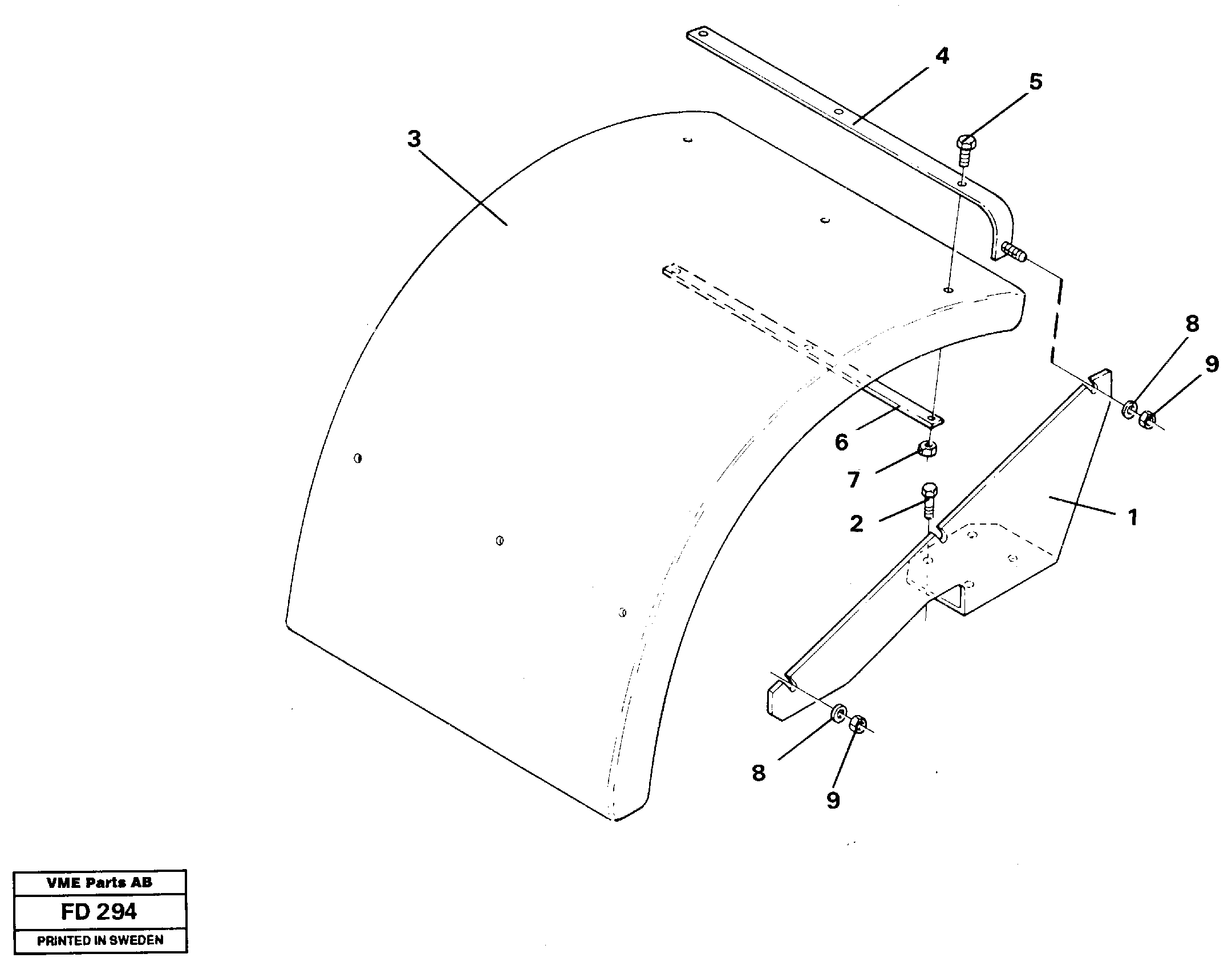 Схема запчастей Volvo EW150 - 33708 Mud guards EW150 ?KERMAN ?KERMAN EW150 SER NO - 318