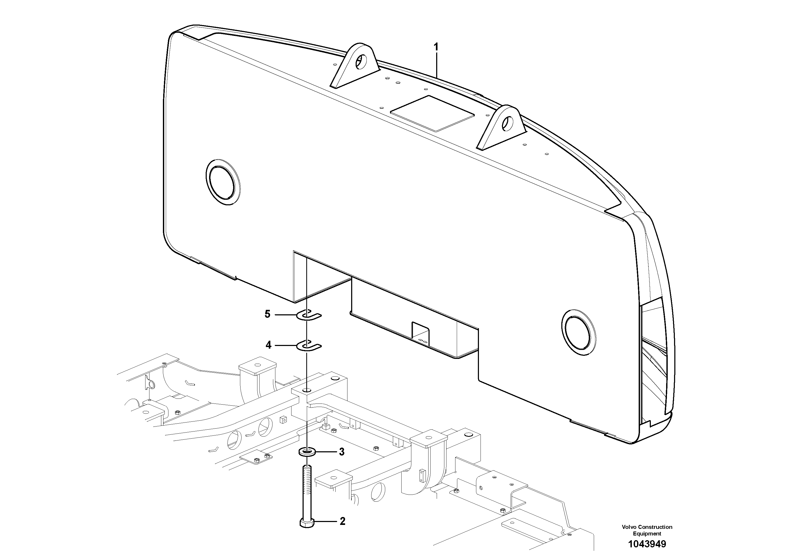 Схема запчастей Volvo EW230C - 35724 Противовесы EW230C