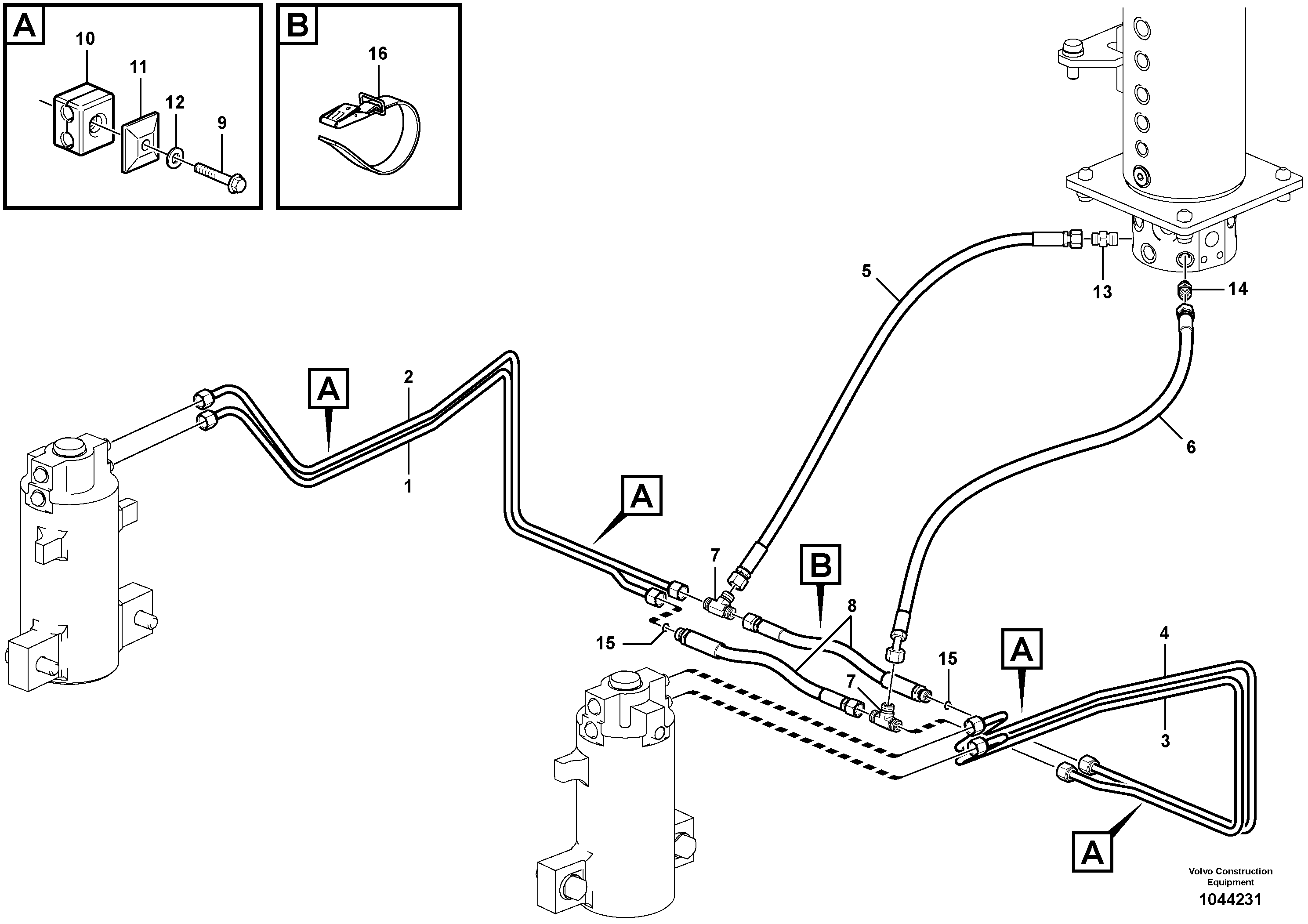 Схема запчастей Volvo EW230C - 104165 Oscillating system EW230C