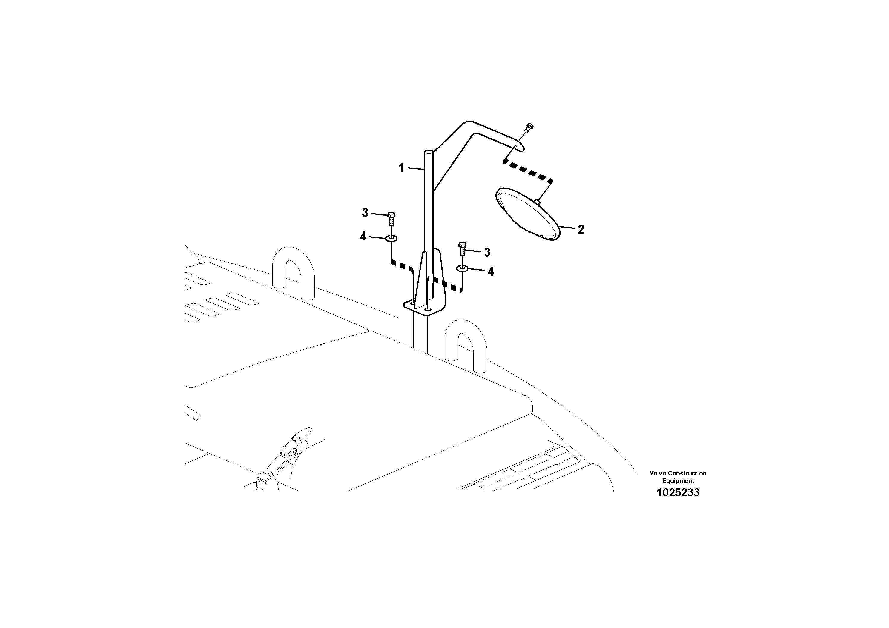 Схема запчастей Volvo EW230C - 59089 Rear view mirror EW230C