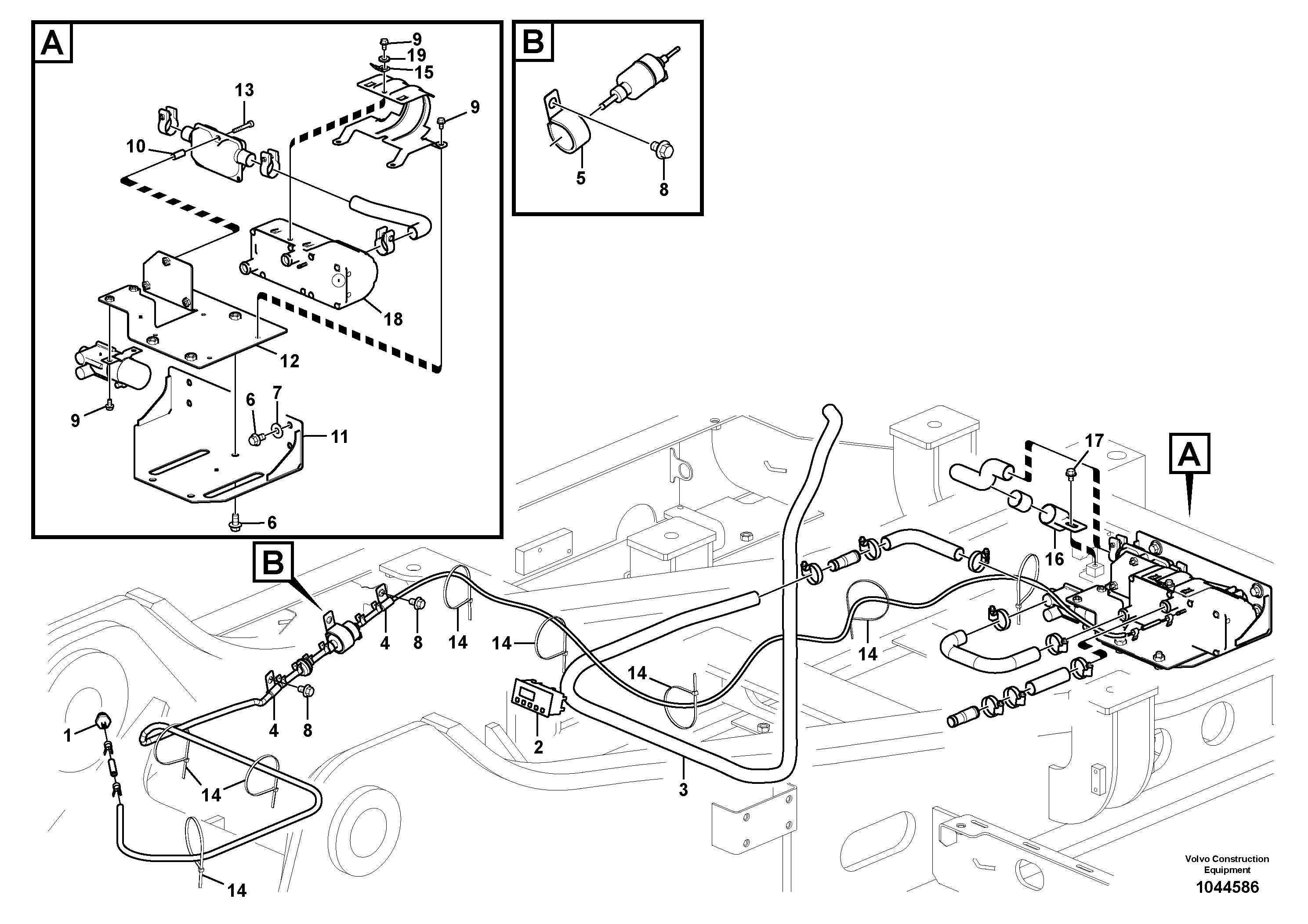 Схема запчастей Volvo EW230C - 52096 Auxiliary Heater EW230C
