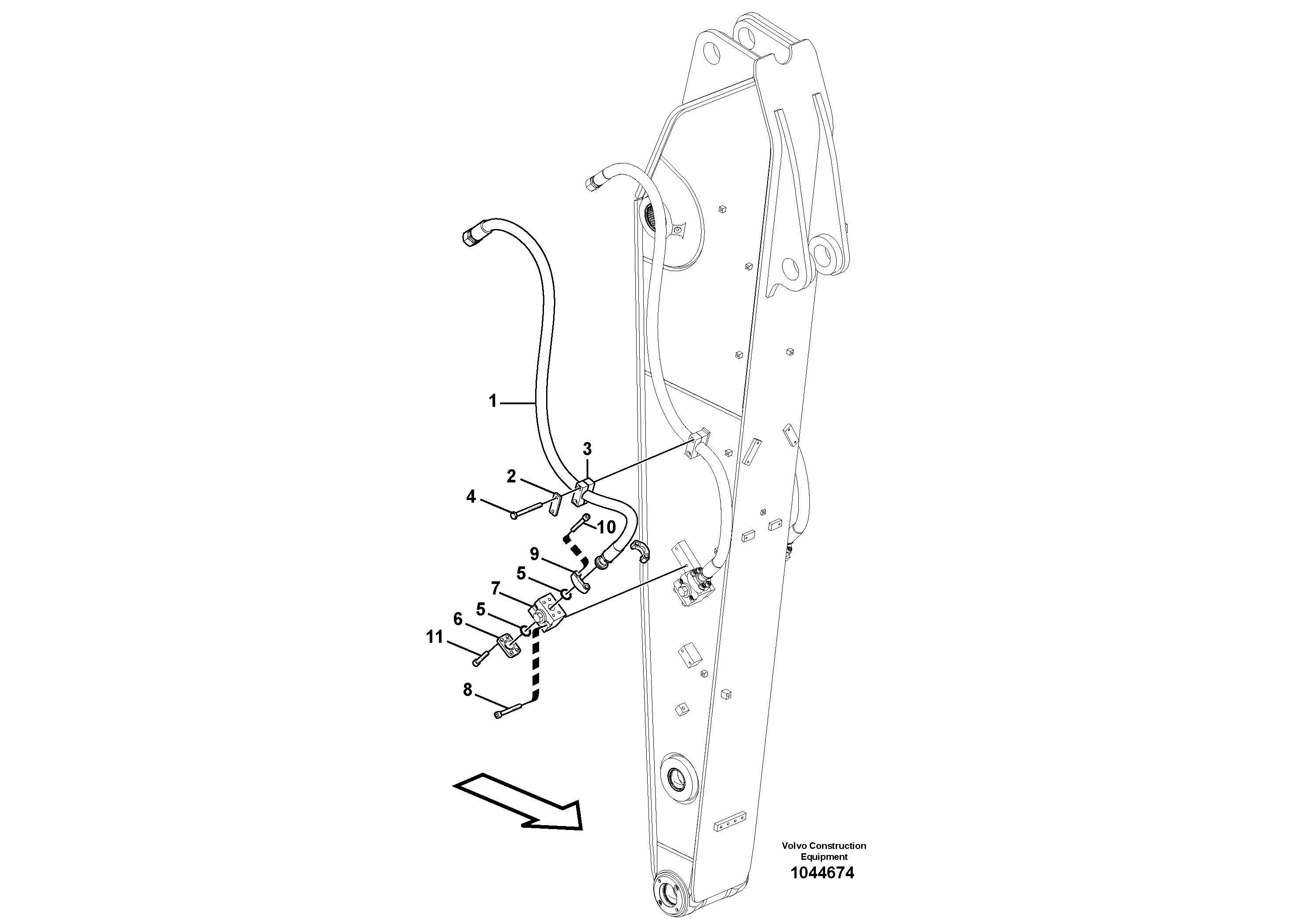 Схема запчастей Volvo EW230C - 84486 Hammer Return Line EW230C