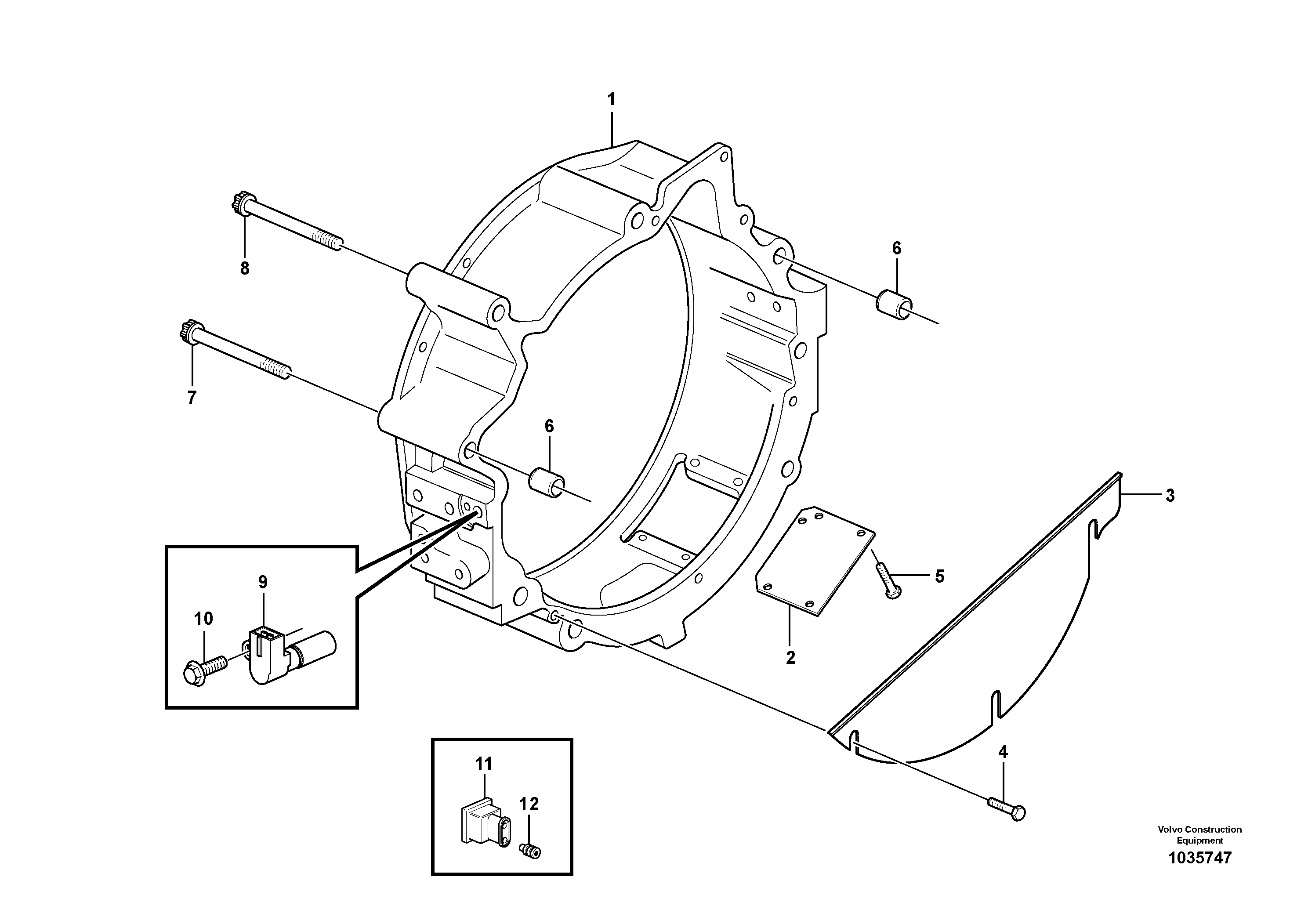 Схема запчастей Volvo EW230C - 21214 Картер маховика EW230C
