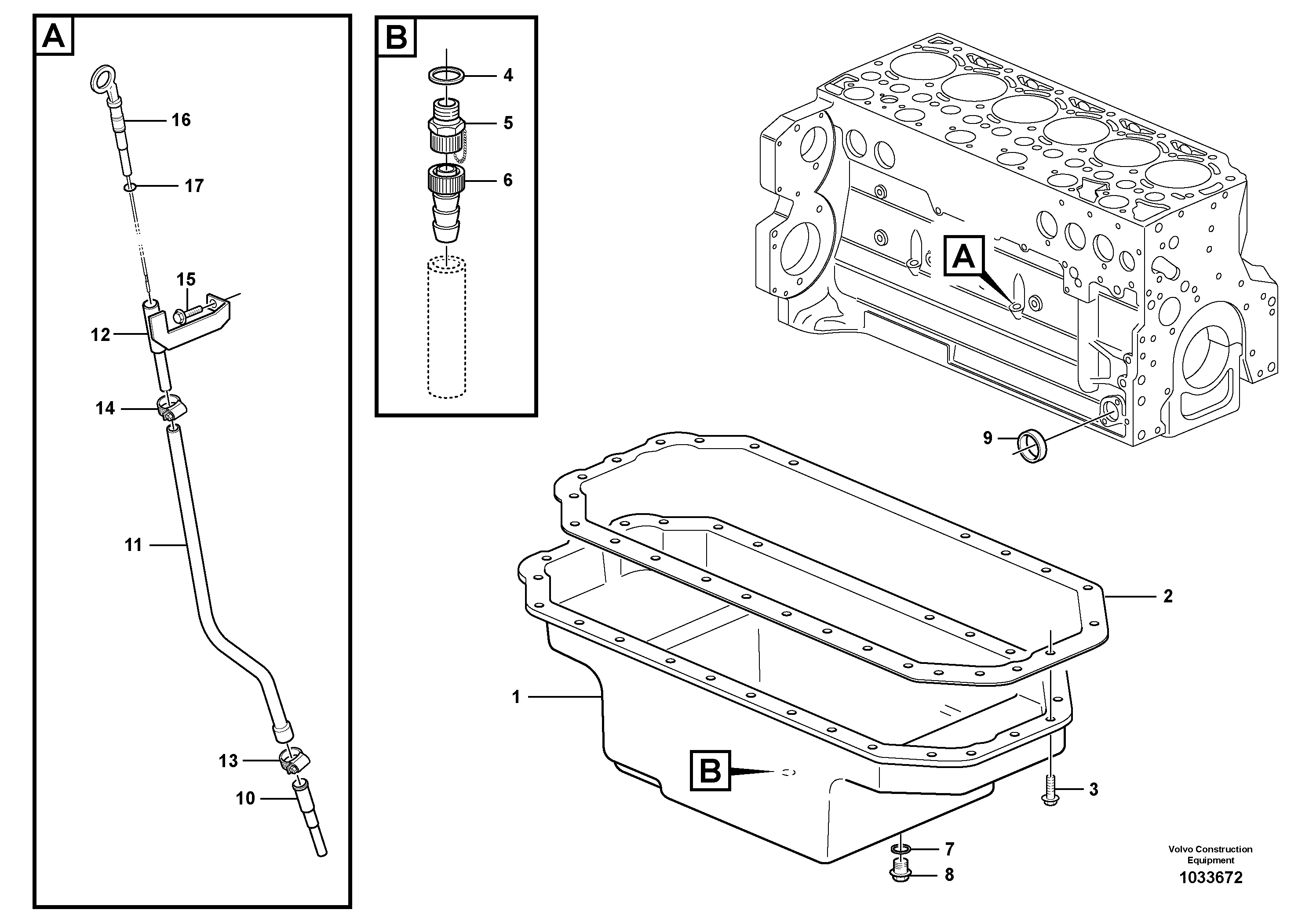 Схема запчастей Volvo EW230C - 15393 Oil sump EW230C