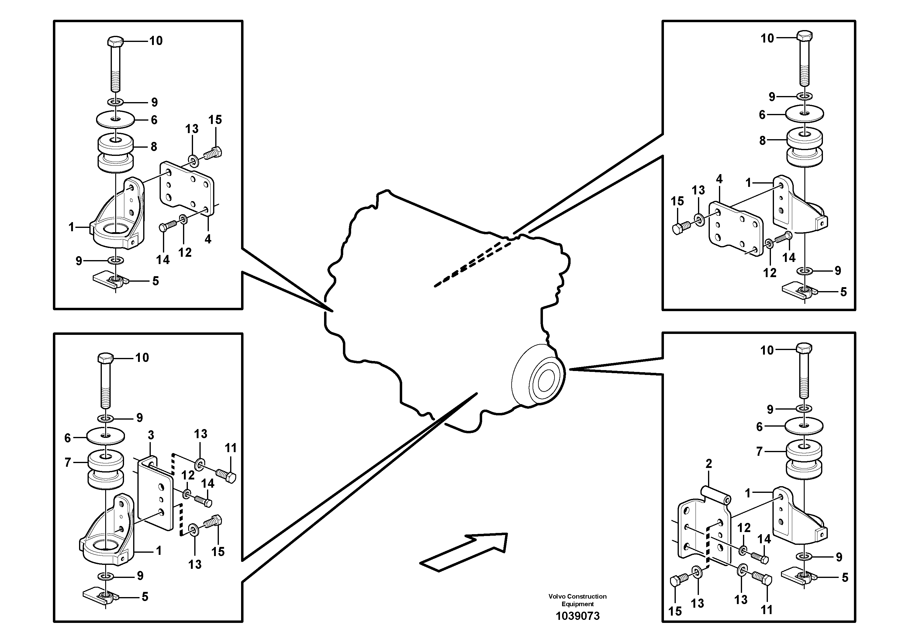 Схема запчастей Volvo EW230C - 21303 Engine mount EW230C