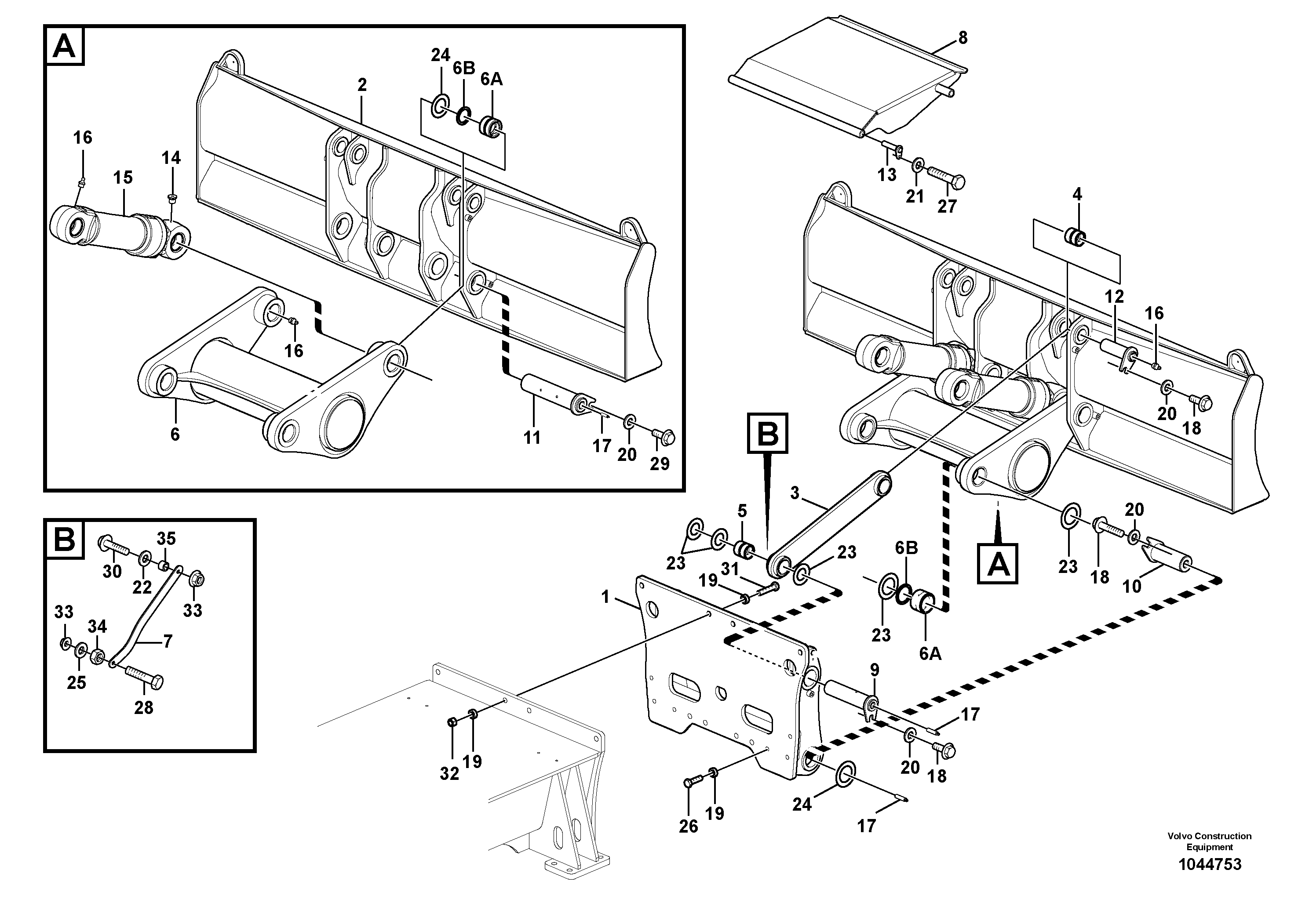 Схема запчастей Volvo EW230C - 66937 Лезвие отвала (аутригера) EW230C