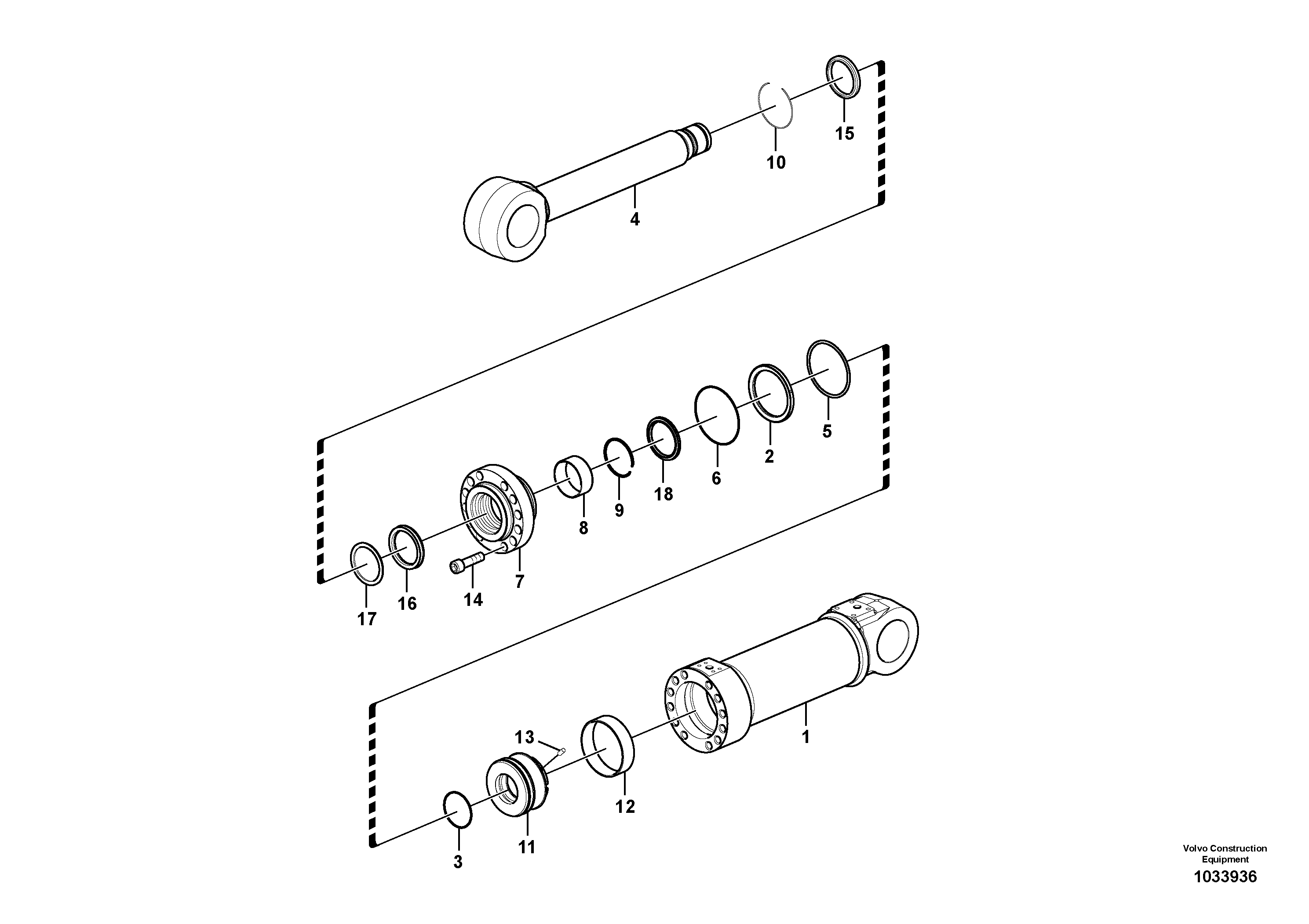 Схема запчастей Volvo EW230C - 73482 Гидроцилиндр отвала EW230C