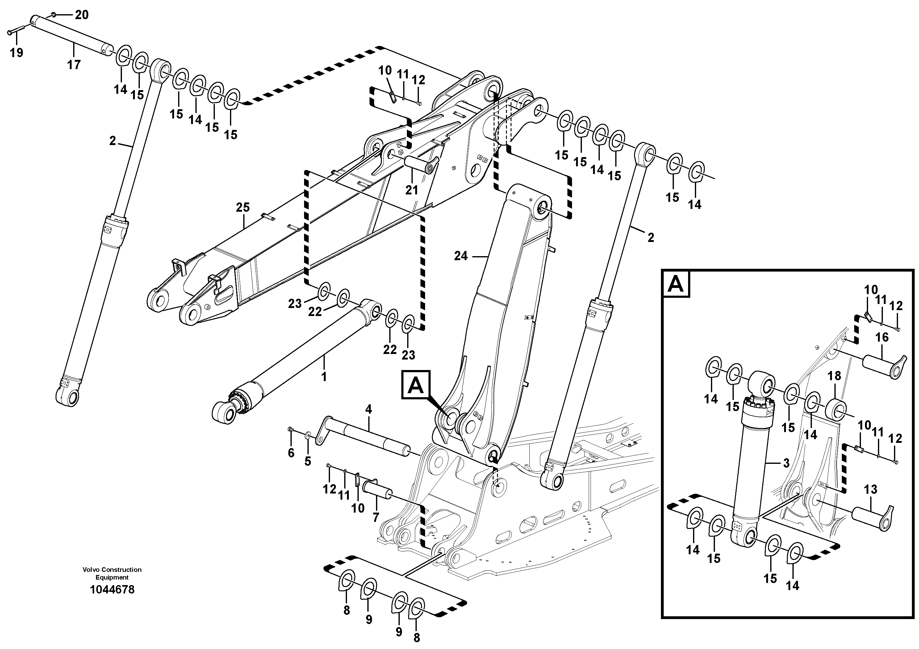 Схема запчастей Volvo EW230C - 102138 Links to boom, adjustable EW230C