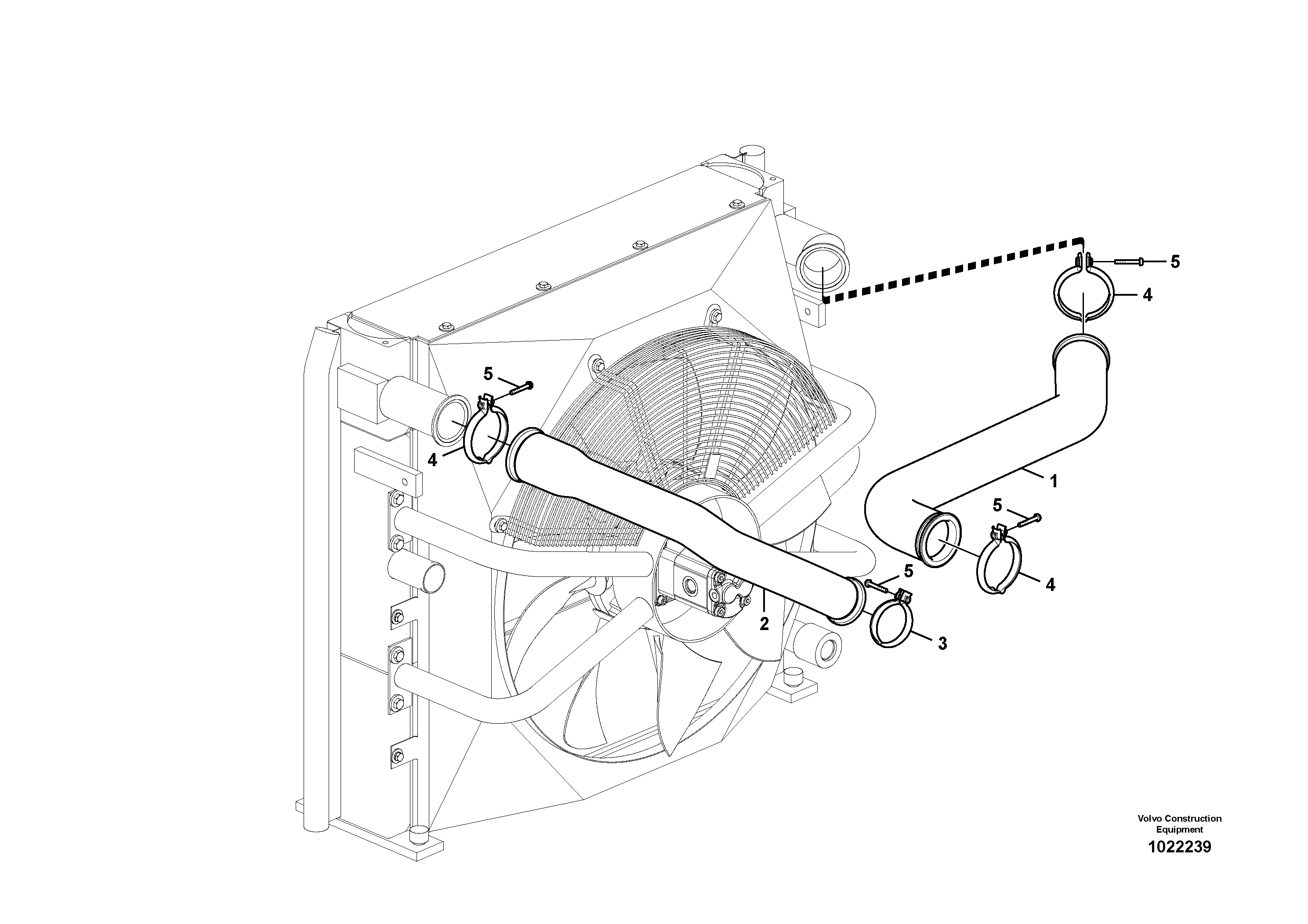 Схема запчастей Volvo EW230C - 22494 Charge air cooler, plumbing EW230C