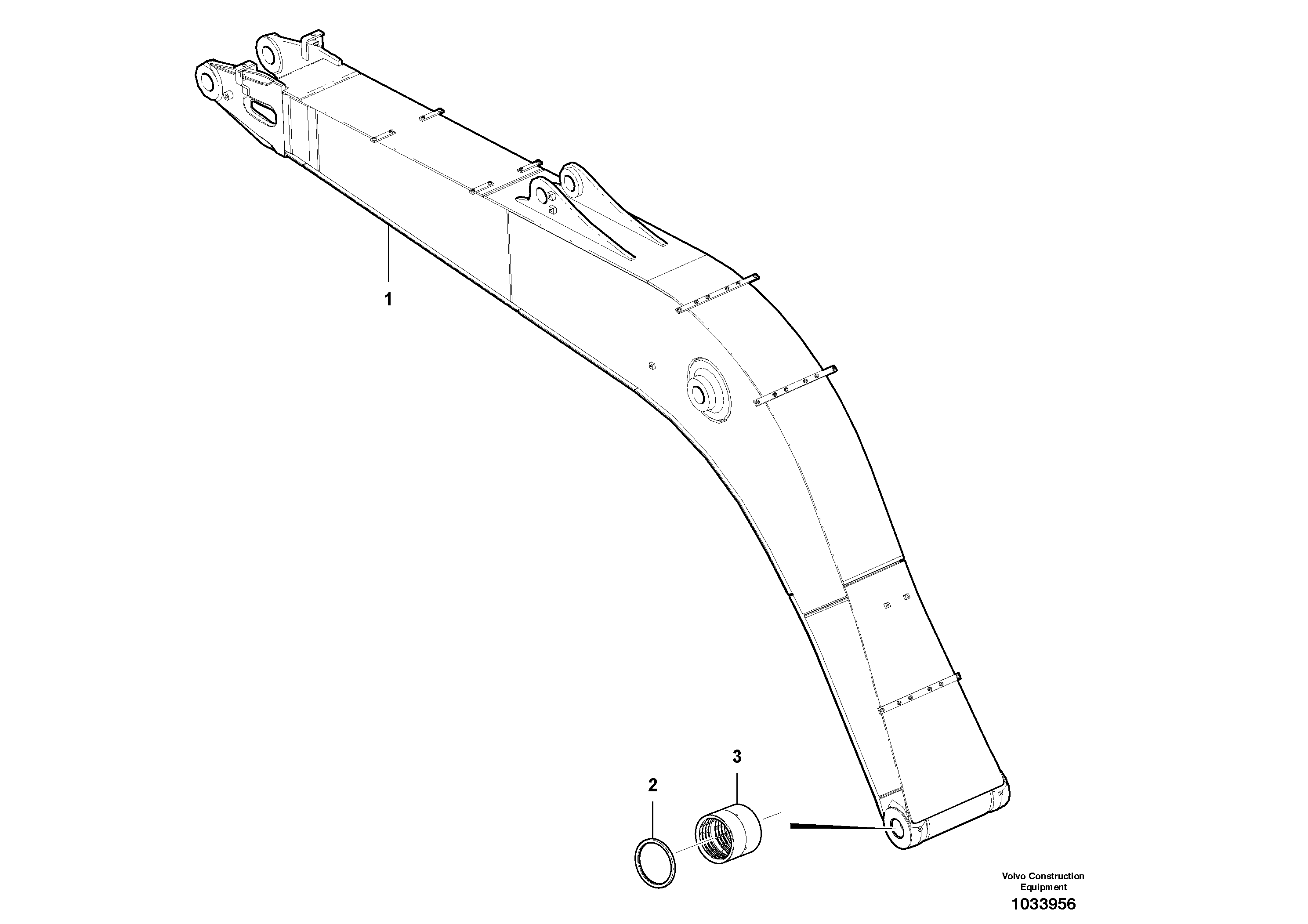 Схема запчастей Volvo EW230C - 64397 Boom and grease piping EW230C