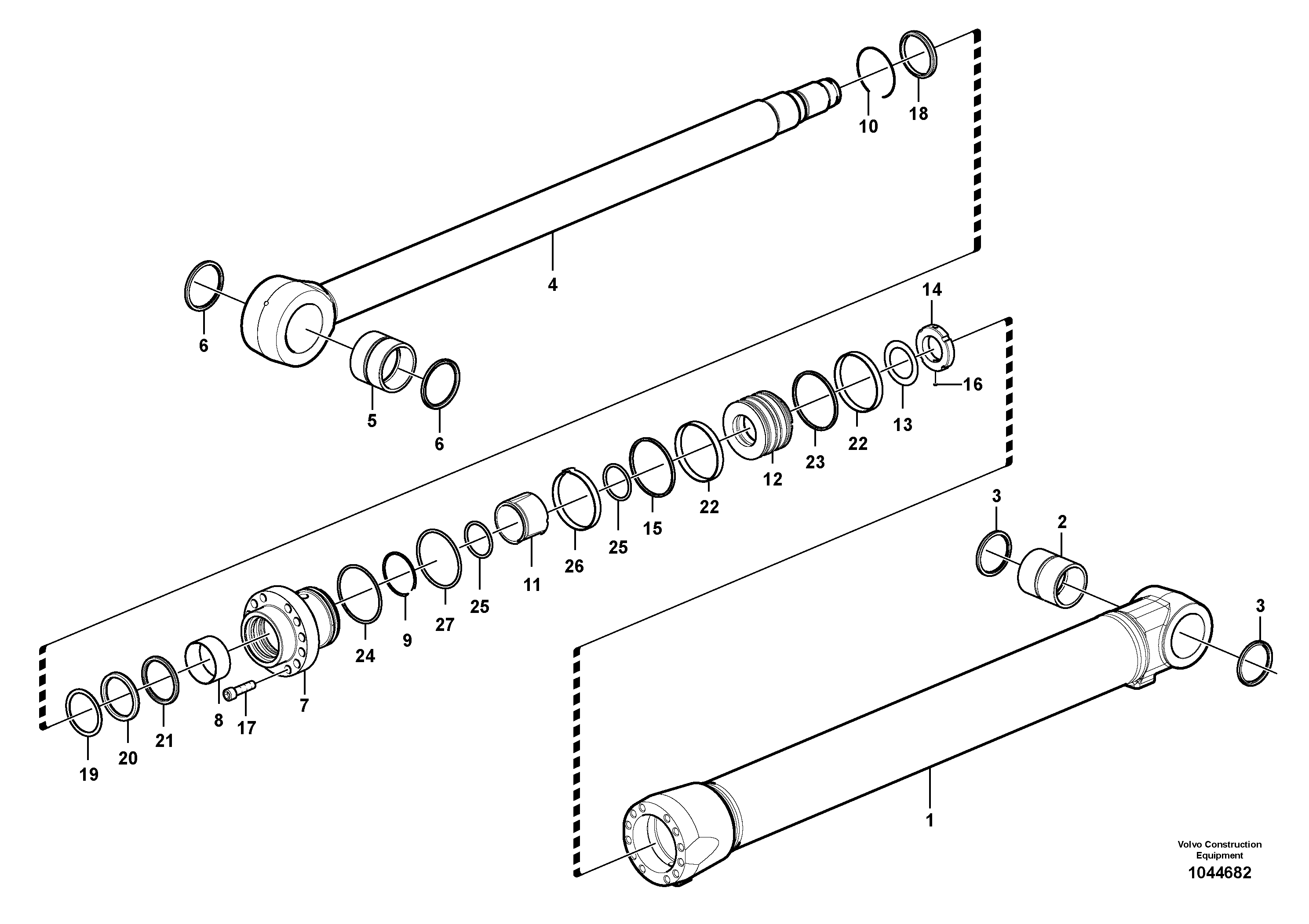 Схема запчастей Volvo EW230C - 89119 Boom cylinder, adjustable 1st EW230C
