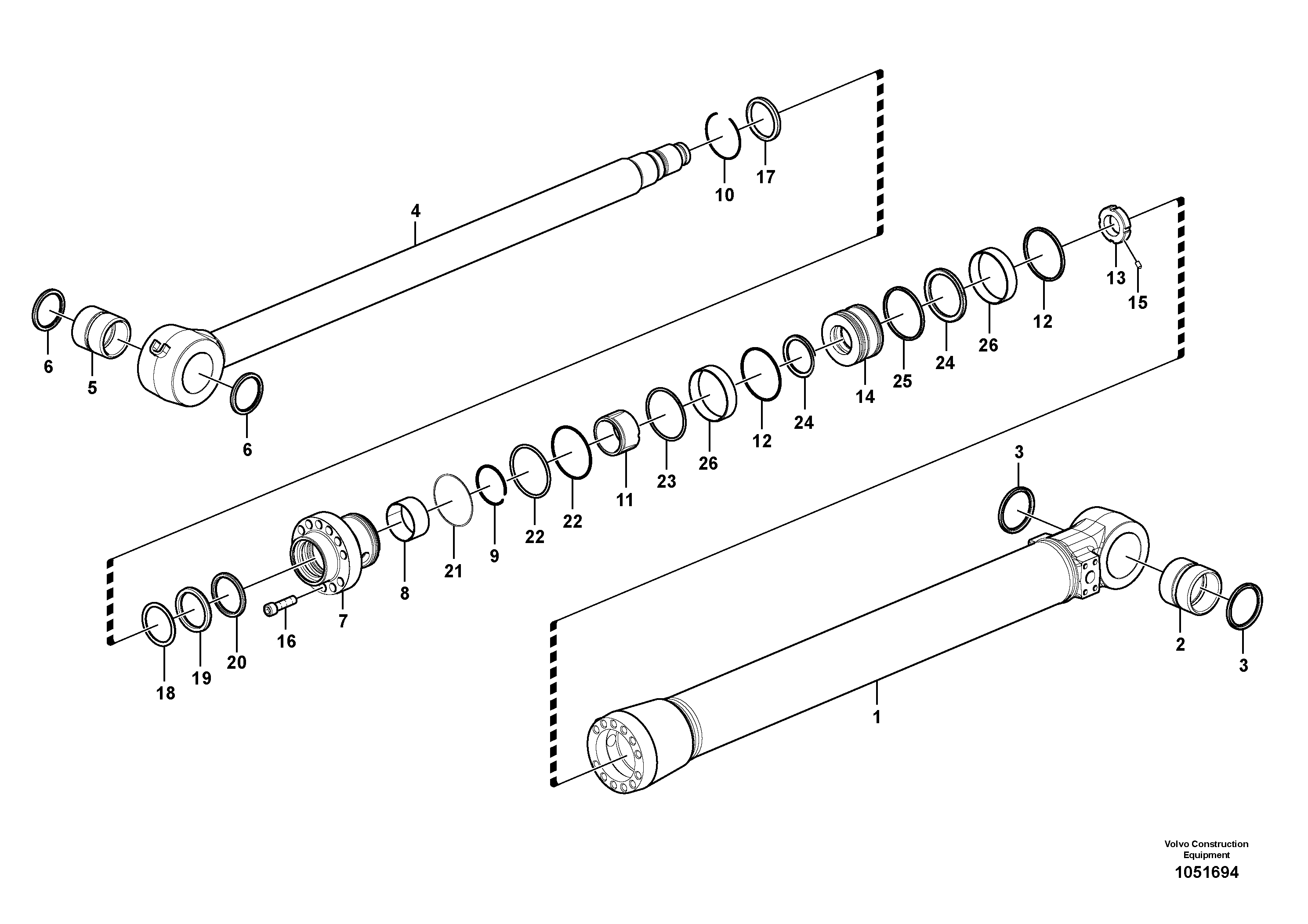 Схема запчастей Volvo EW230C - 90032 Цилиндр ковша EW230C