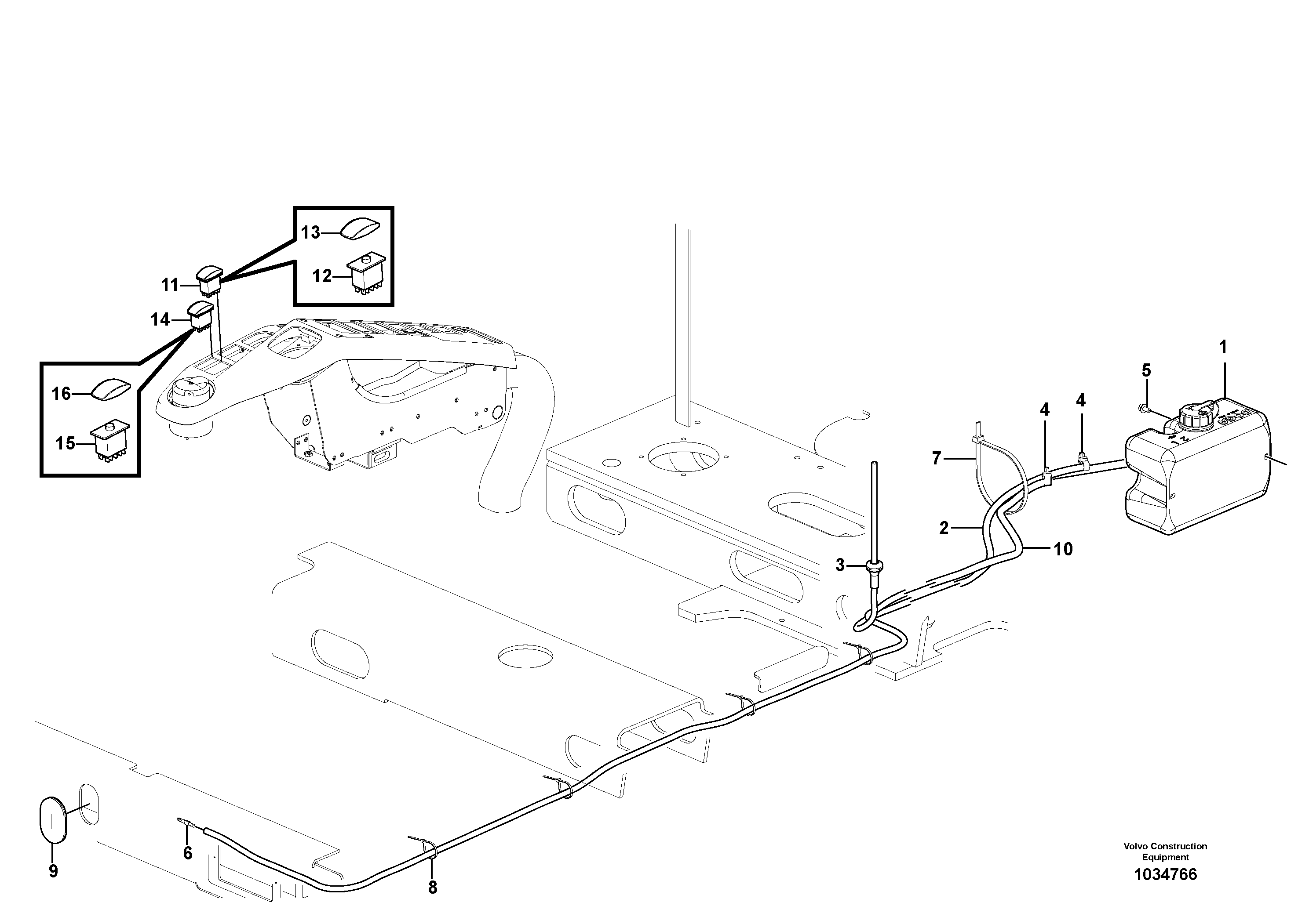 Схема запчастей Volvo EW230C - 100327 Шайба лобового стекла (ветрового) EW230C