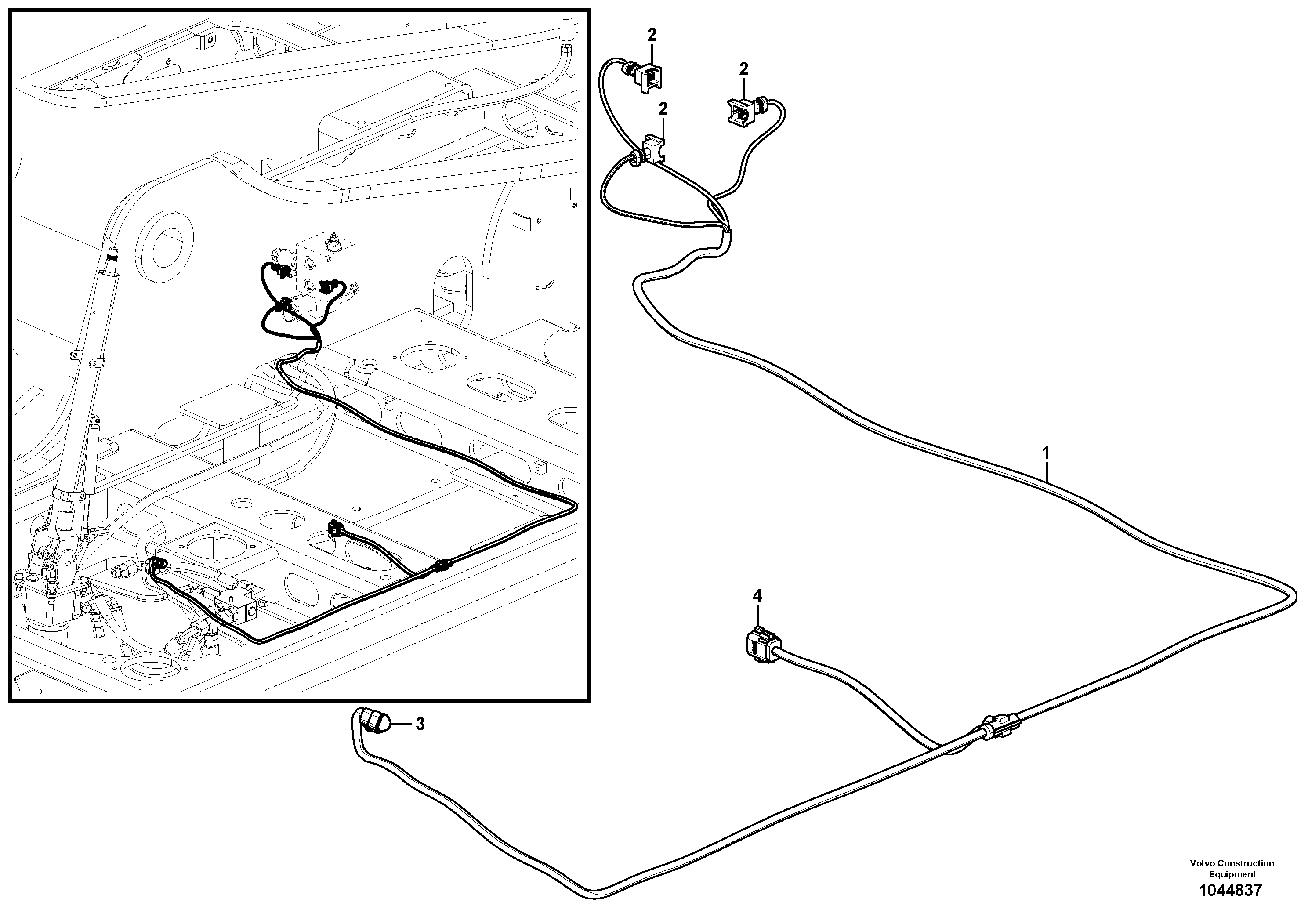 Схема запчастей Volvo EW230C - 99585 Cable harness, CDC steering EW230C