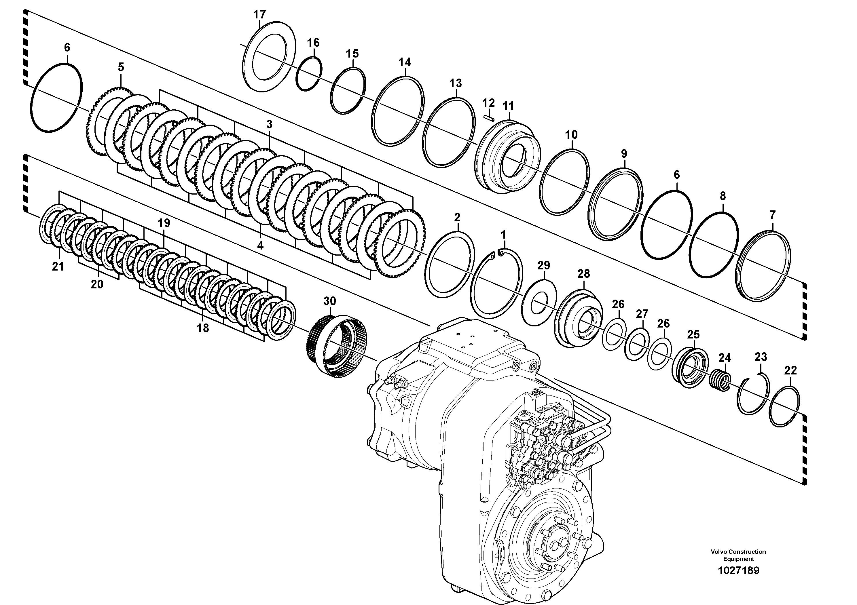 Схема запчастей Volvo EW230C - 45899 Transfer case, hydraulic coupling EW230C