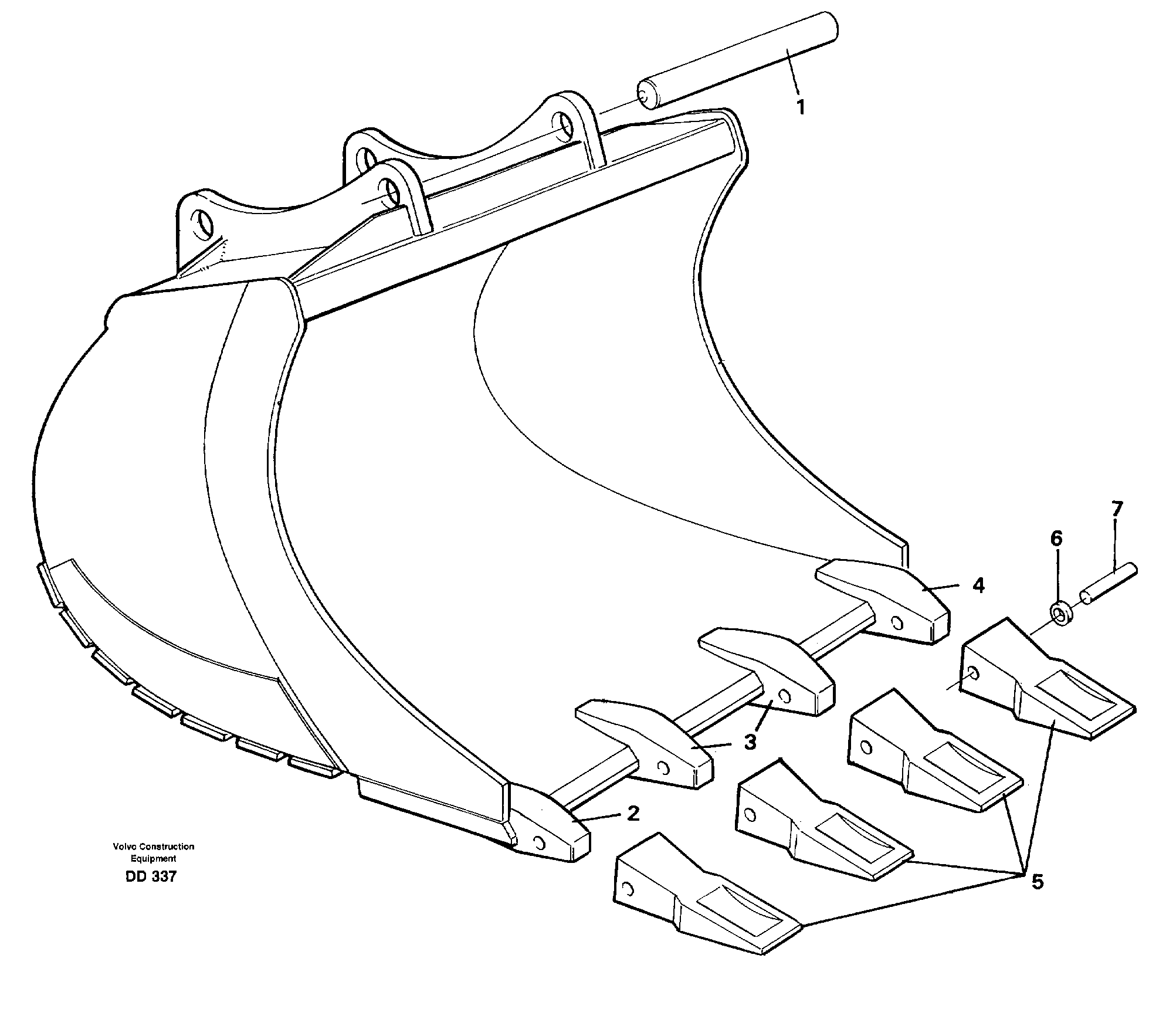Схема запчастей Volvo EC300 - 35402 Buckets for quickfit, S6 ATTACHMENTS ATTACHMENTS BUCKETS