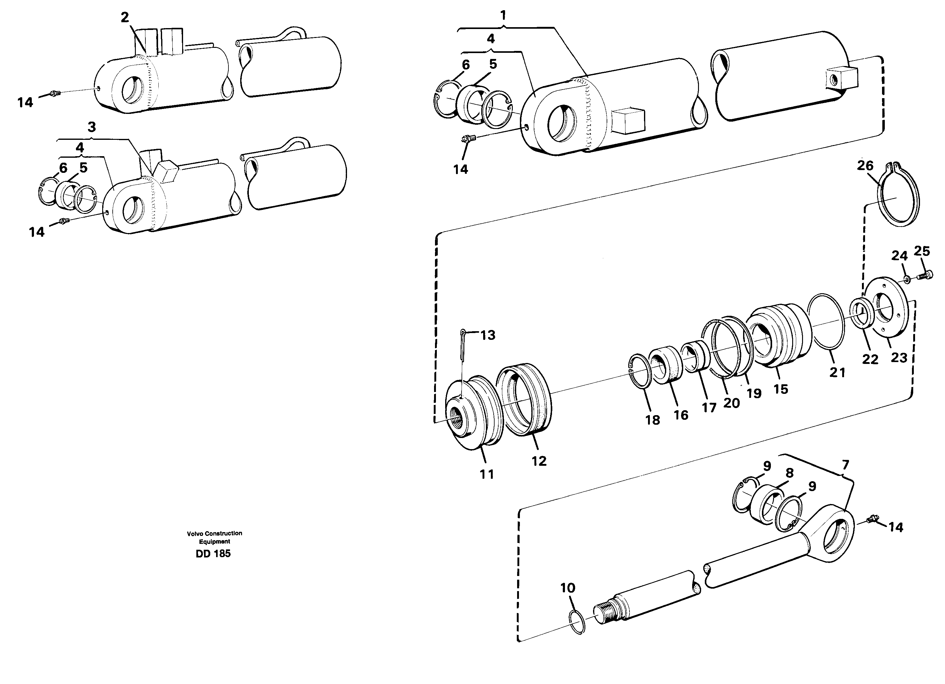 Схема запчастей Volvo EC300 - 39757 Гидроцилиндр ATTACHMENTS ATTACHMENTS BUCKETS
