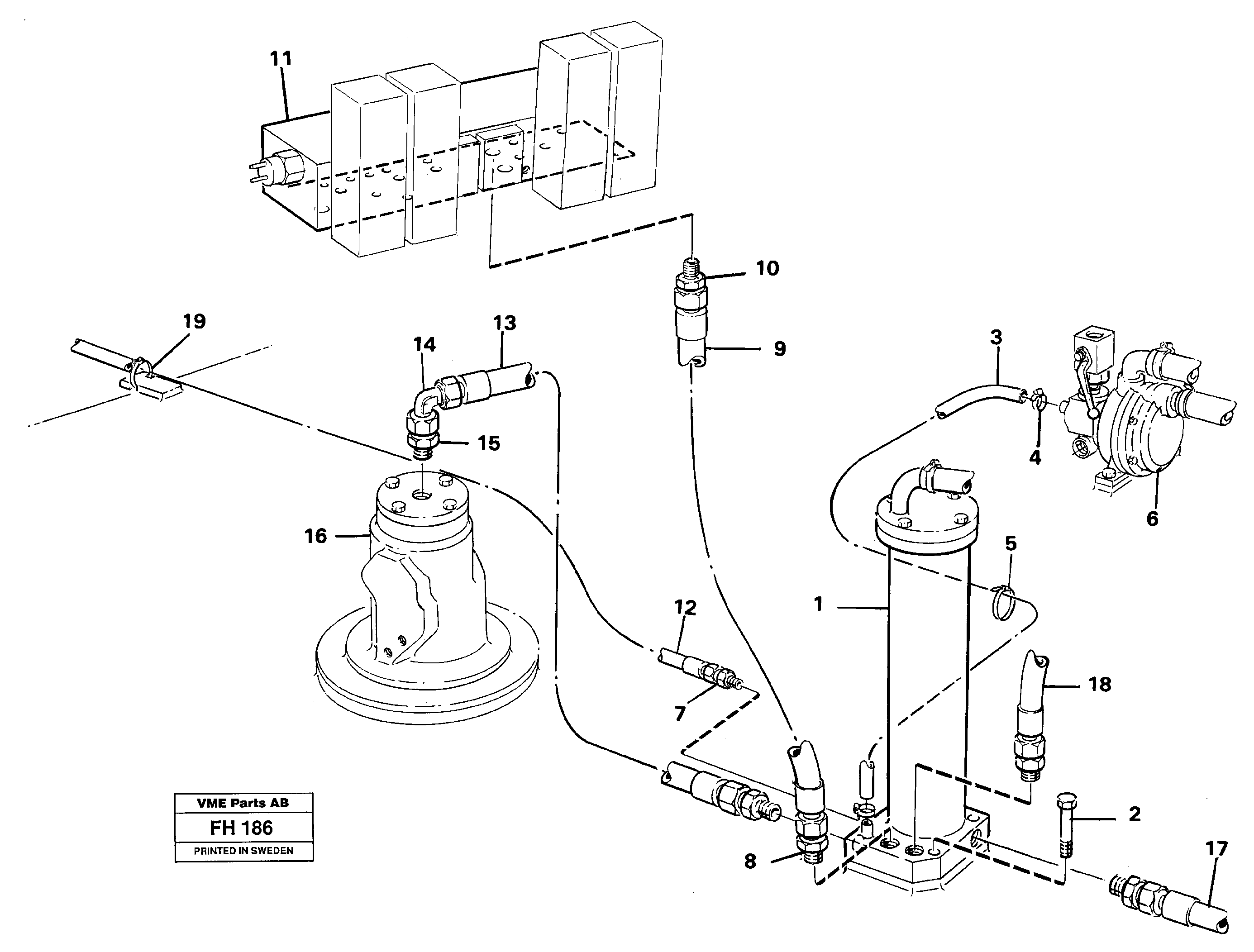 Схема запчастей Volvo EC300 - 39189 Leak oil filter, with connections EC300 ?KERMAN ?KERMAN EC300