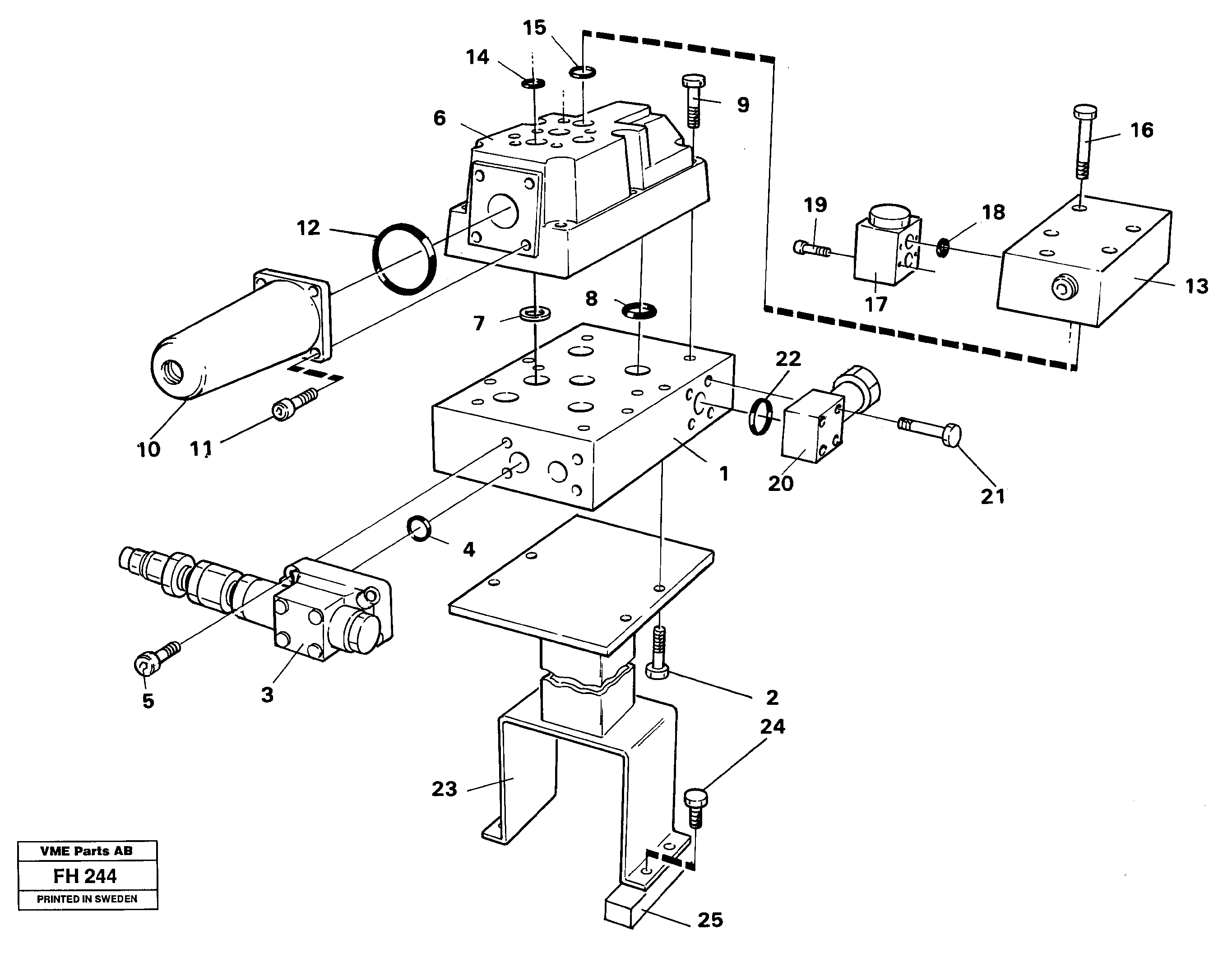 Схема запчастей Volvo EC300 - 52619 Slew valve block EC300 ?KERMAN ?KERMAN EC300
