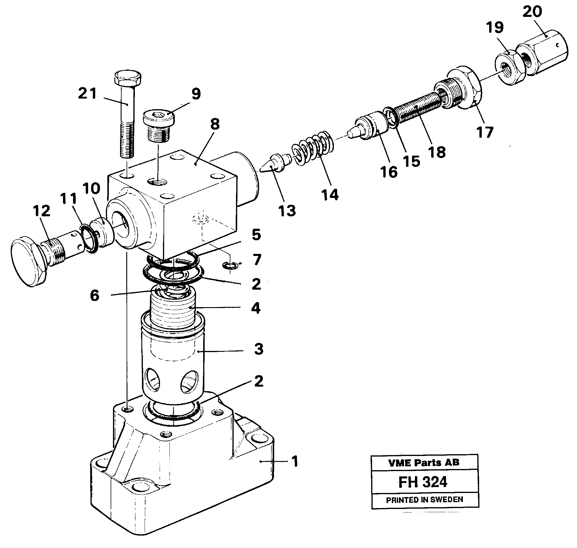 Схема запчастей Volvo EC300 - 58826 Pressure limiting valve EC300 ?KERMAN ?KERMAN EC300