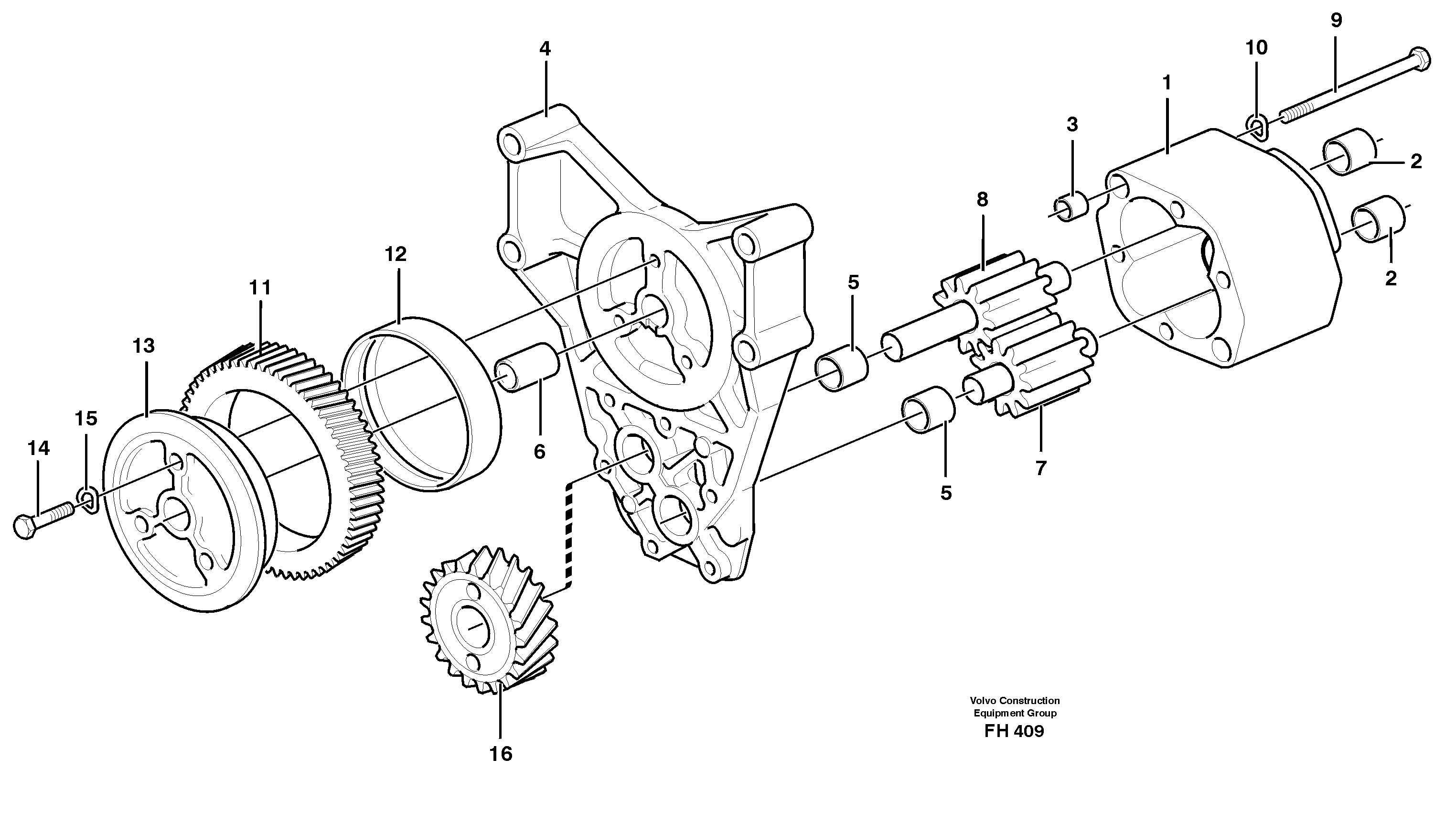 Схема запчастей Volvo EC300 - 100738 Насос масляный EC300 ?KERMAN ?KERMAN EC300
