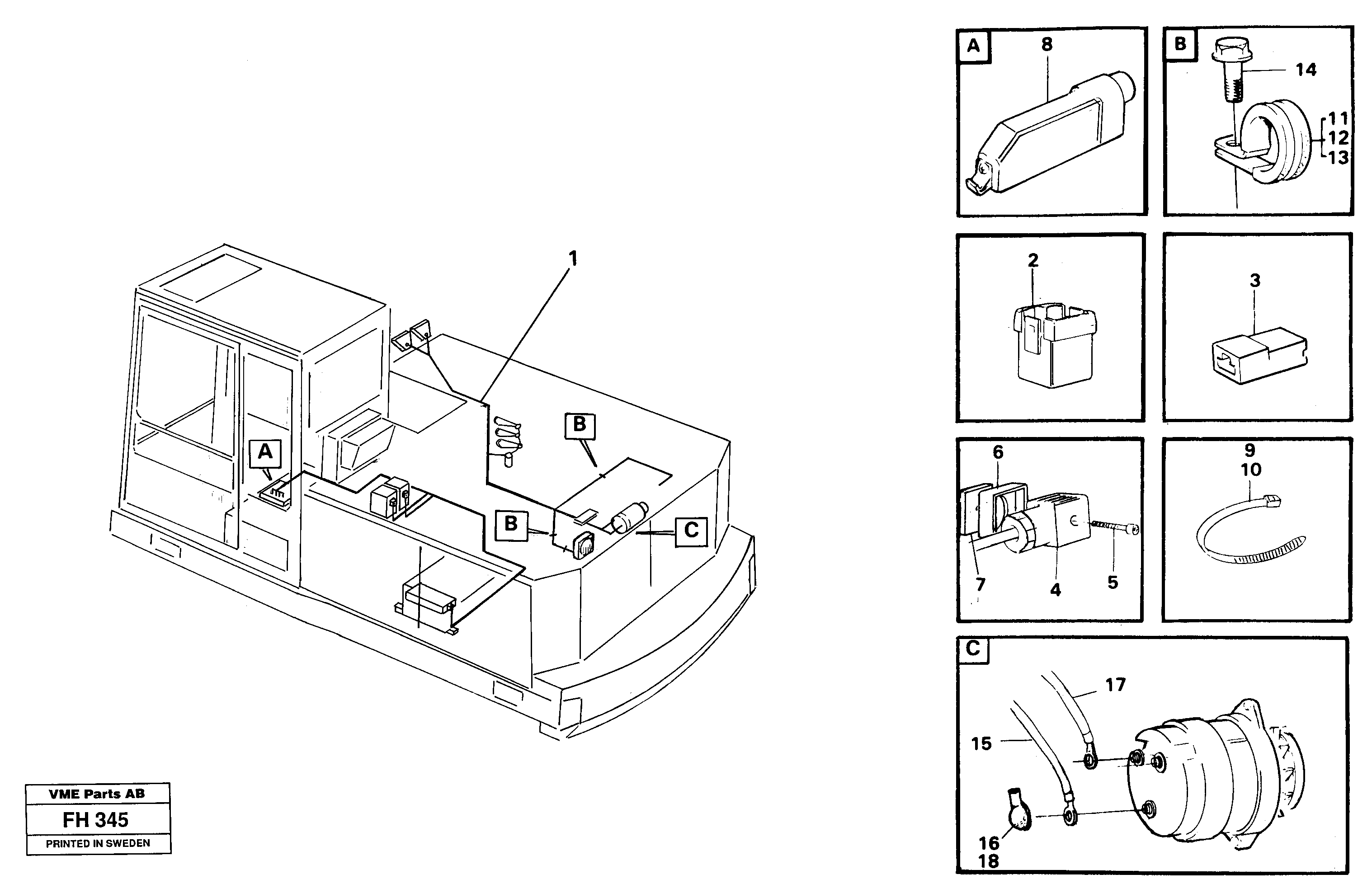 Схема запчастей Volvo EC300 - 27806 Cable harness, upper section EC300 ?KERMAN ?KERMAN EC300