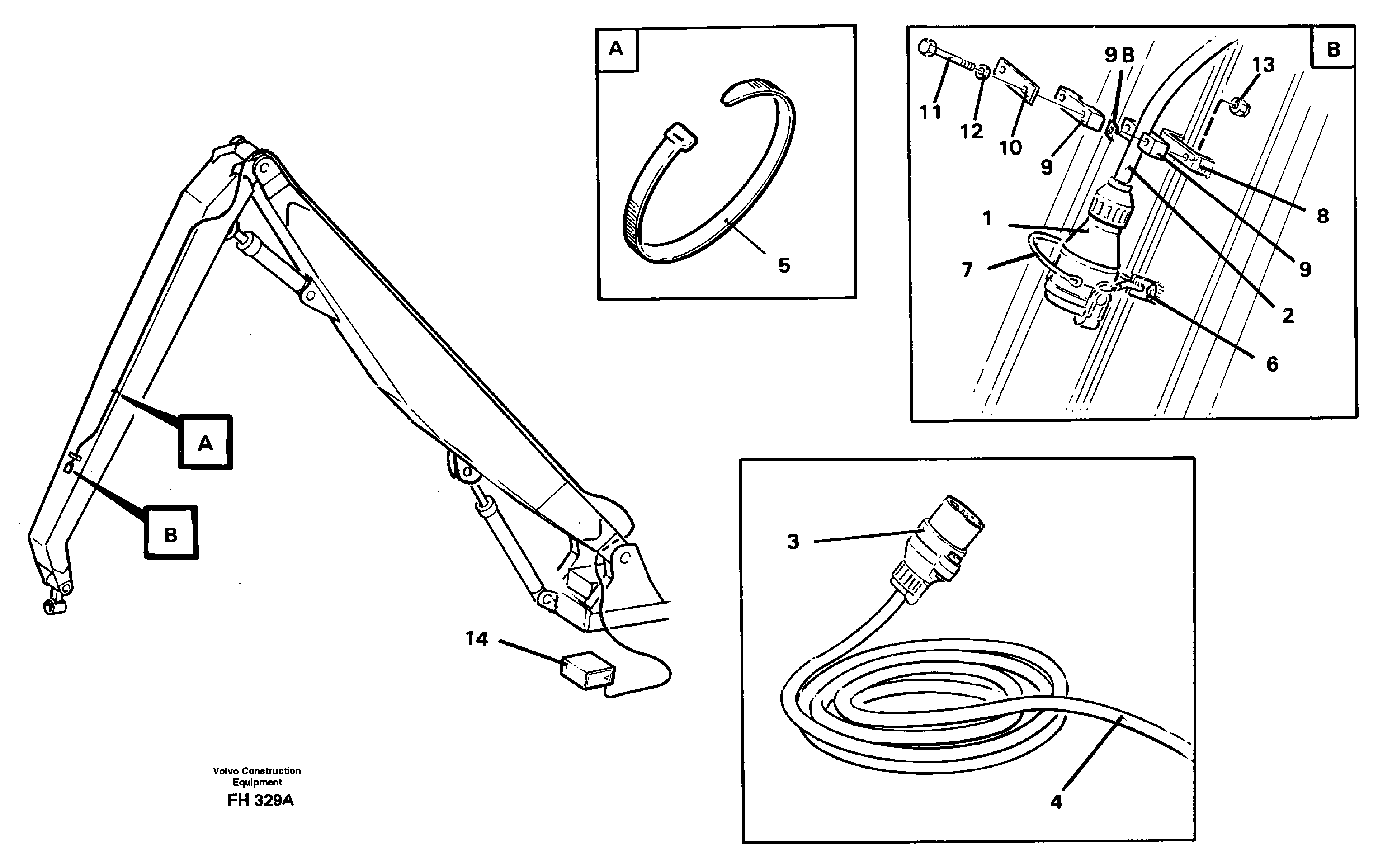 Схема запчастей Volvo EC300 - 93268 Magnet equipment Ohio, electric installation on handling boom and arm EC300 ?KERMAN ?KERMAN EC300